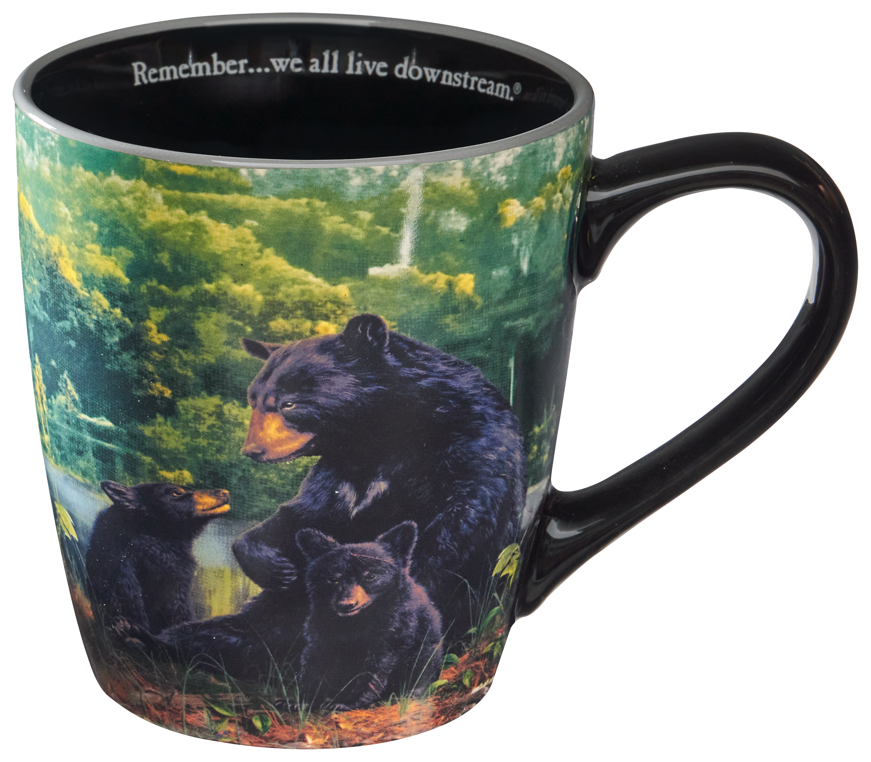 Image of Bass Pro Shops Black Bear Panoramic We All Live Downstream Mug