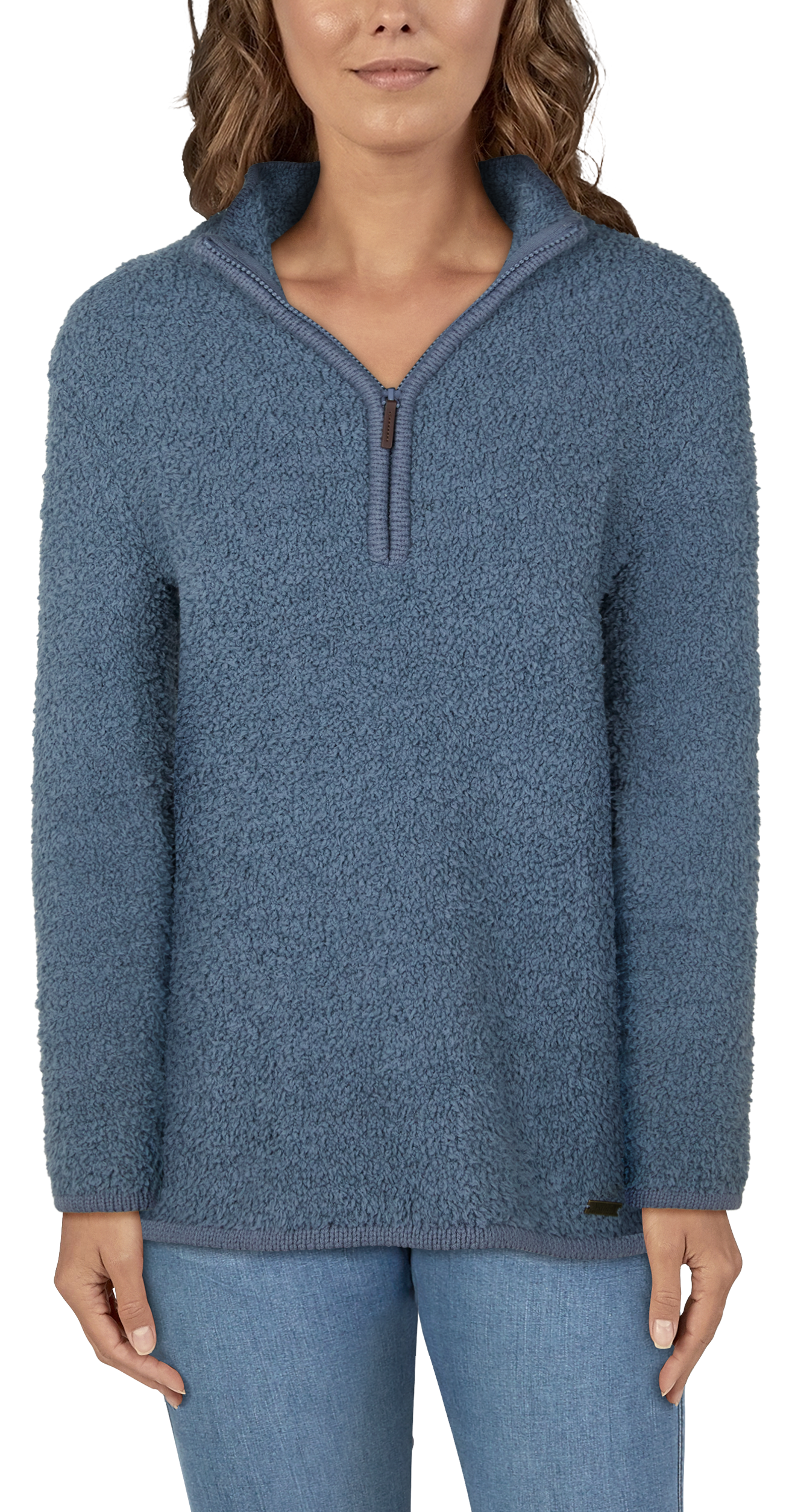 NATURAL REFLECTIONS Sherpa Cabin Quarter-Zip Long-Sleeve Sweater