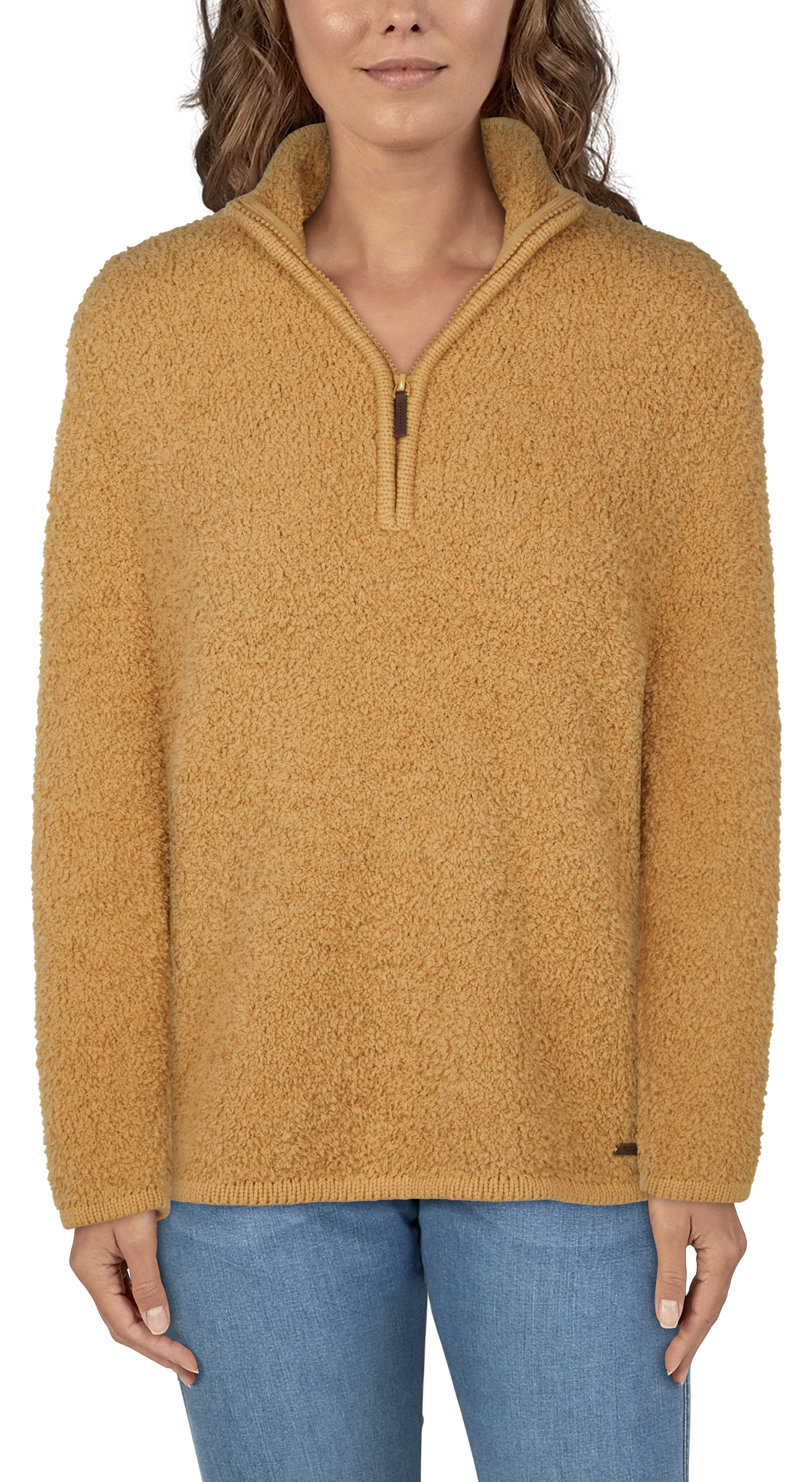NATURAL REFLECTIONS Sherpa Cabin Quarter-Zip Long-Sleeve Sweater