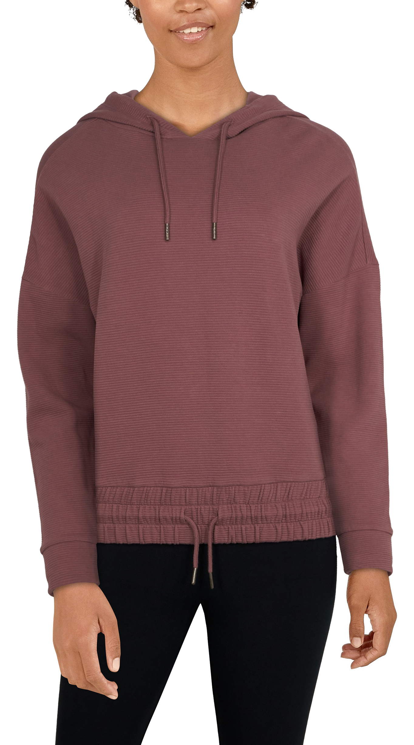 NATURAL REFLECTIONS Rib Pullover Hoodie