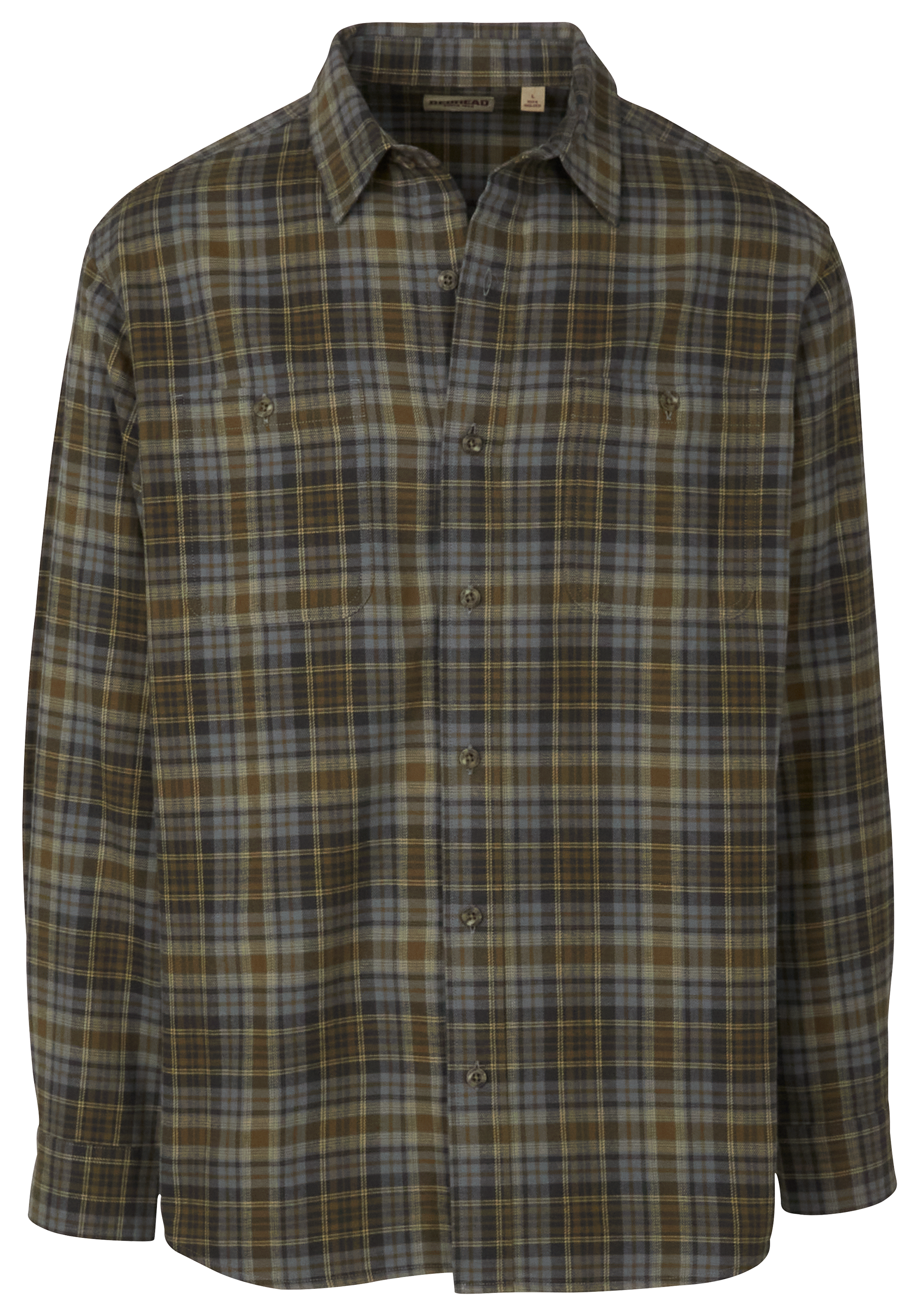 Image of RedHead Ozark Mountain Flannel Long-Sleeve Button-Down Shirt for Men - Granite - M