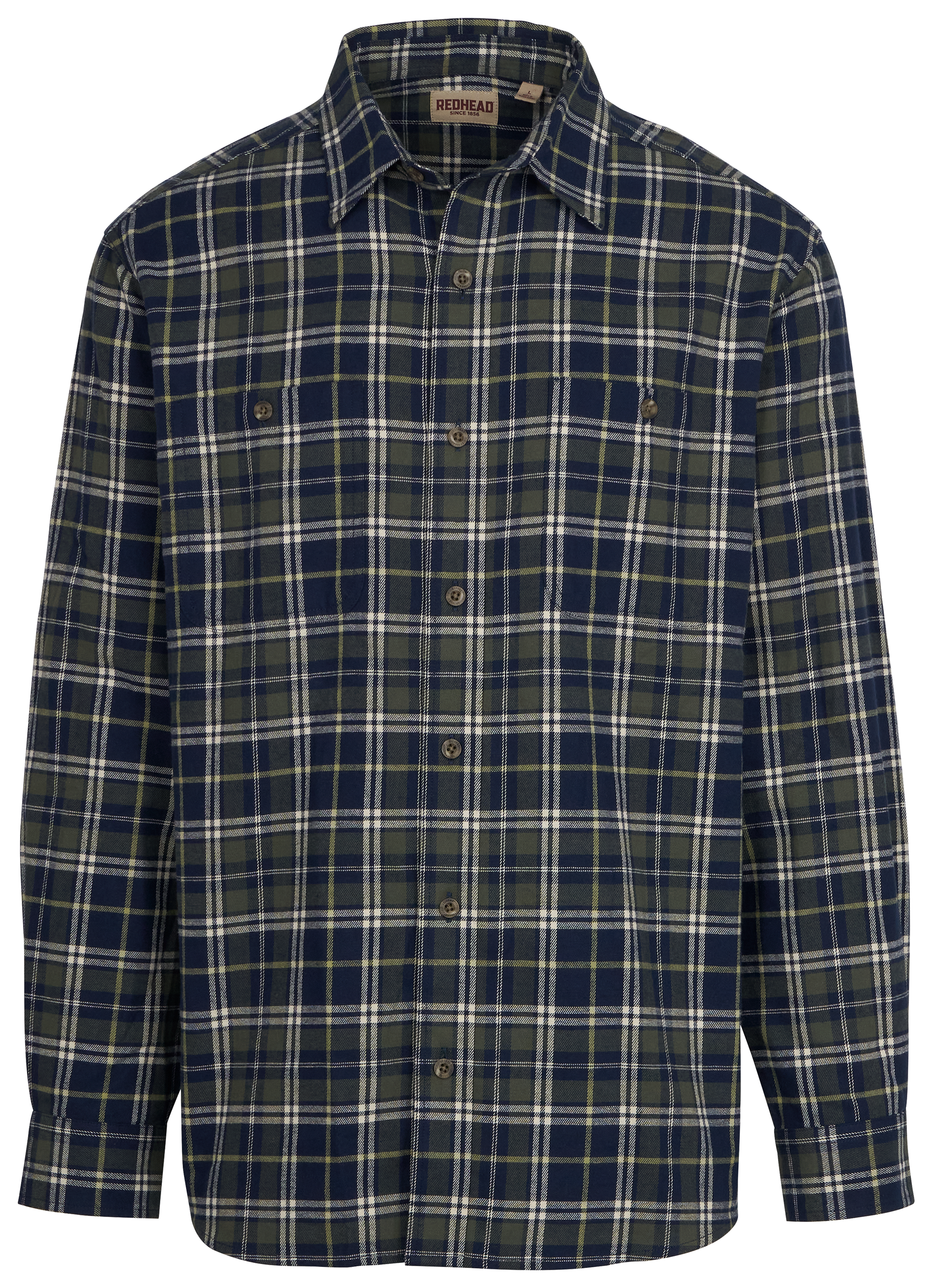 Image of RedHead Ozark Mountain Flannel Long-Sleeve Button-Down Shirt for Men - Thyme - S