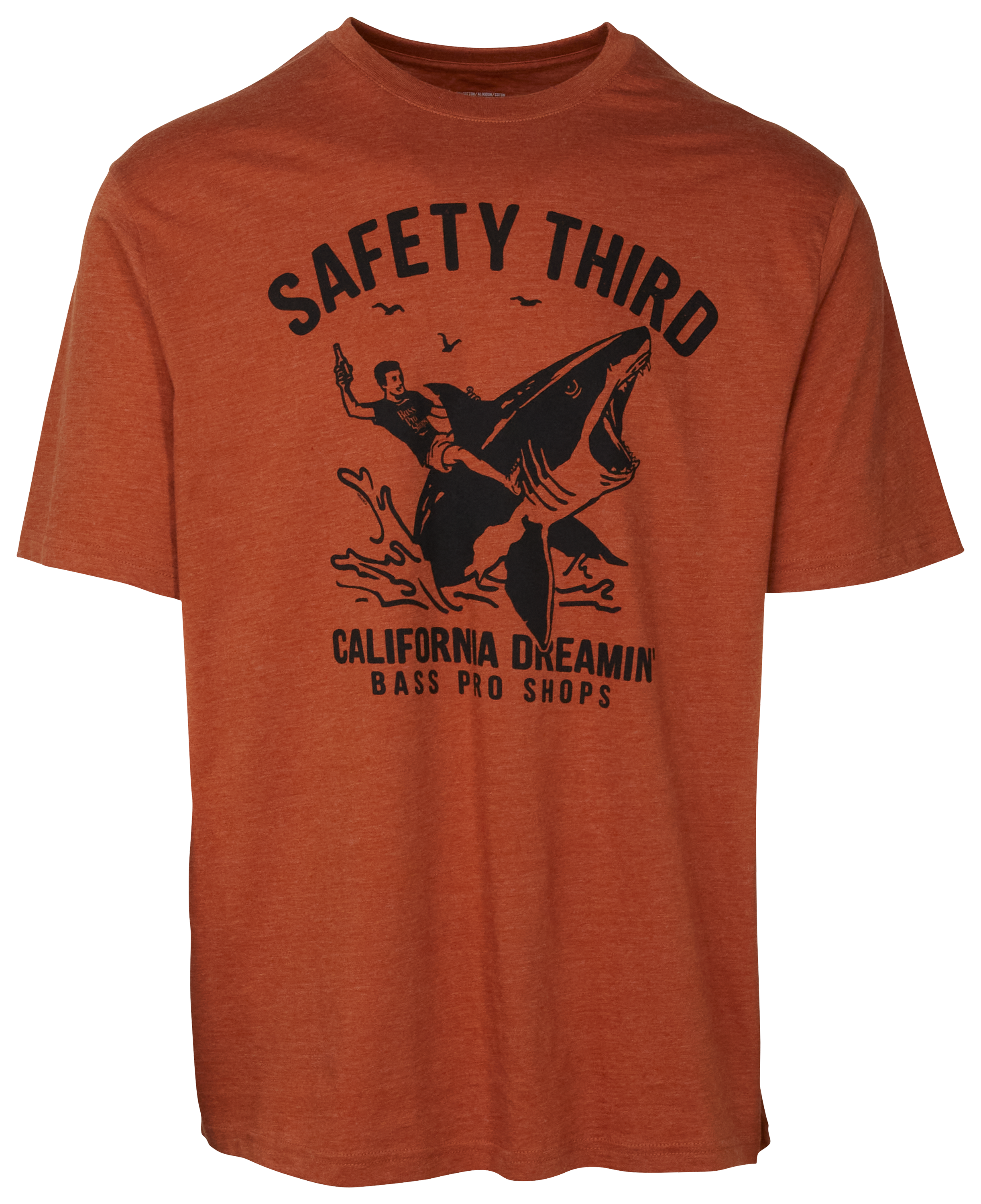 Image of Bass Pro Shops Safety Third California Dreaming' Short-Sleeve T-Shirt for Men - CA/Heather Rust