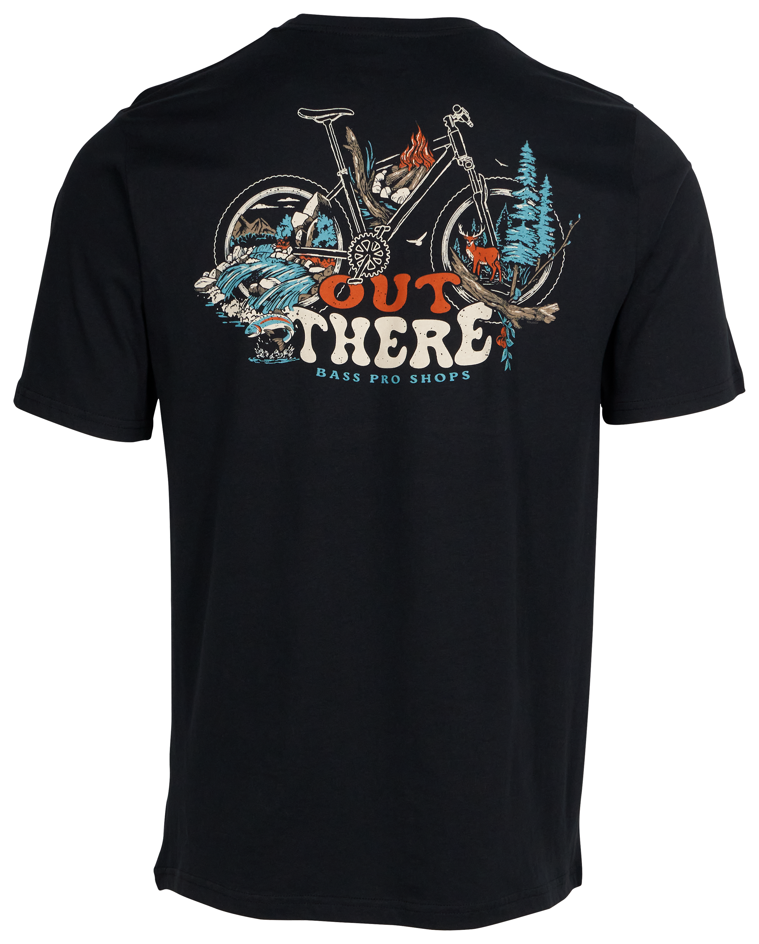 Image of Bass Pro Shops Mountain Biking Out There Short-Sleeve T-Shirt for Men - Black - S