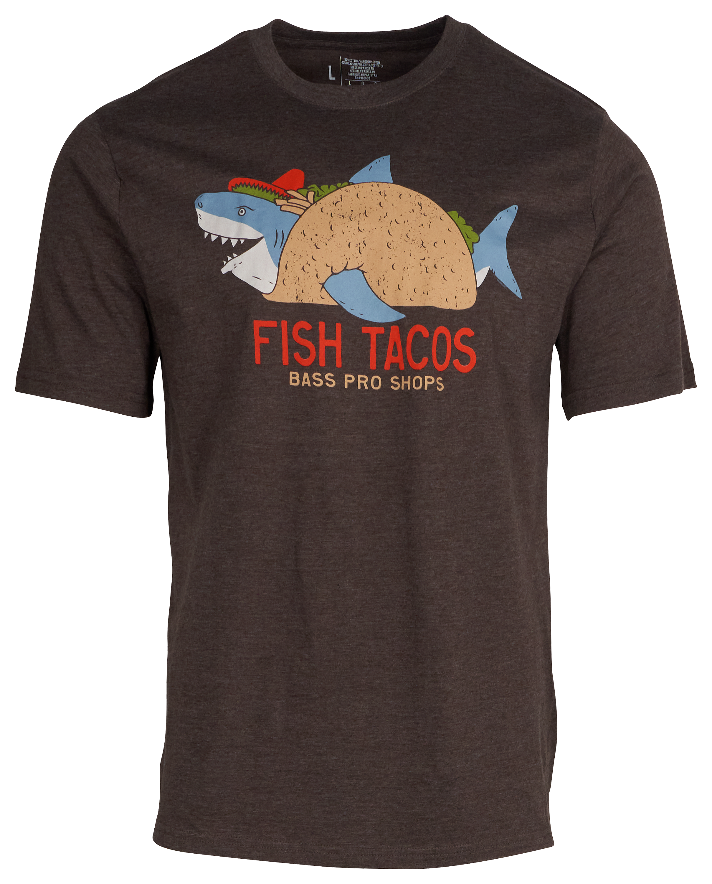 Image of Bass Pro Shops Fish Tacos Short-Sleeve T-Shirt for Men - Heather Brown