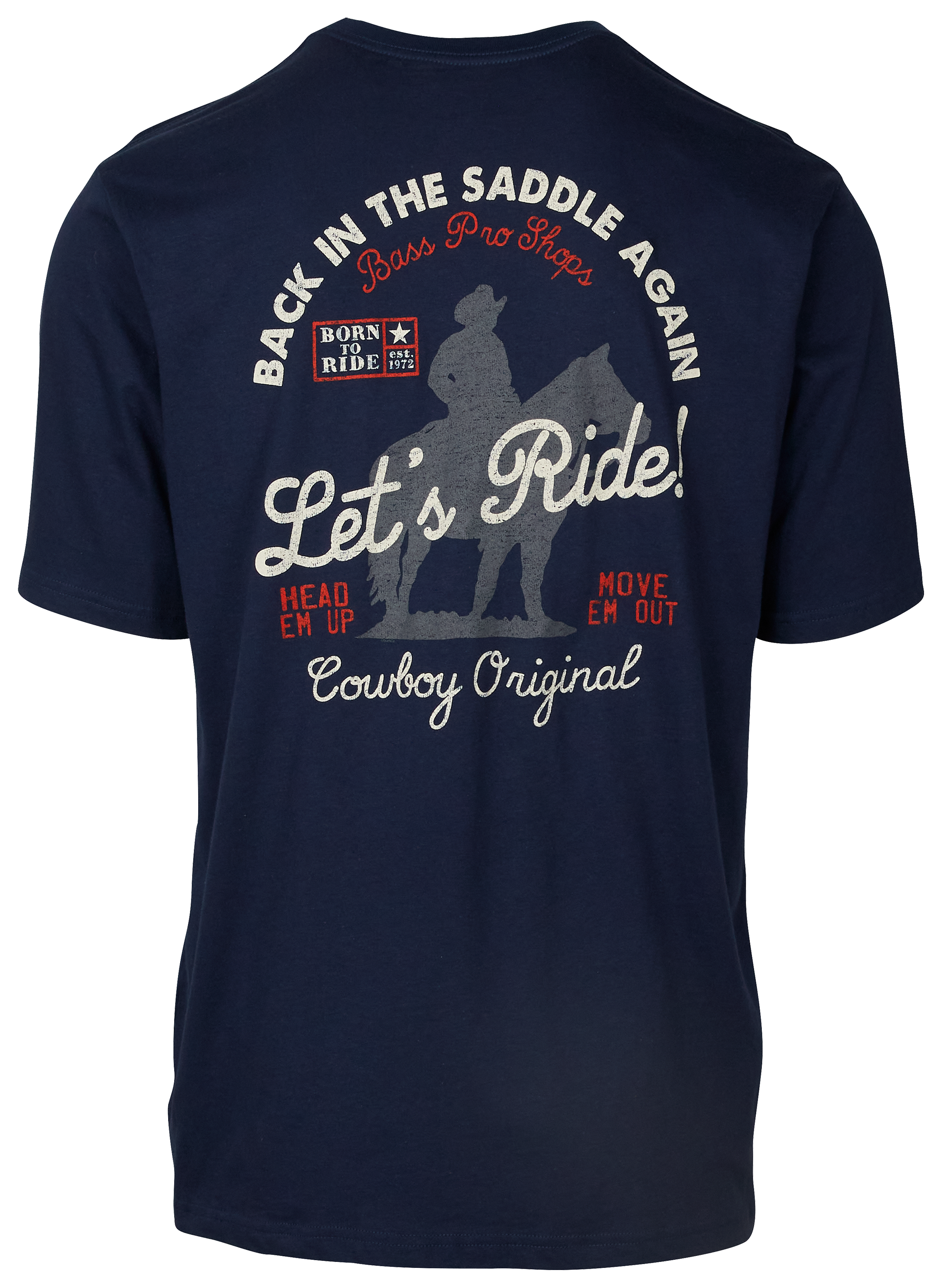 Image of Bass Pro Shops Texas Let's Ride Short-Sleeve T-Shirt for Men - TX/Navy