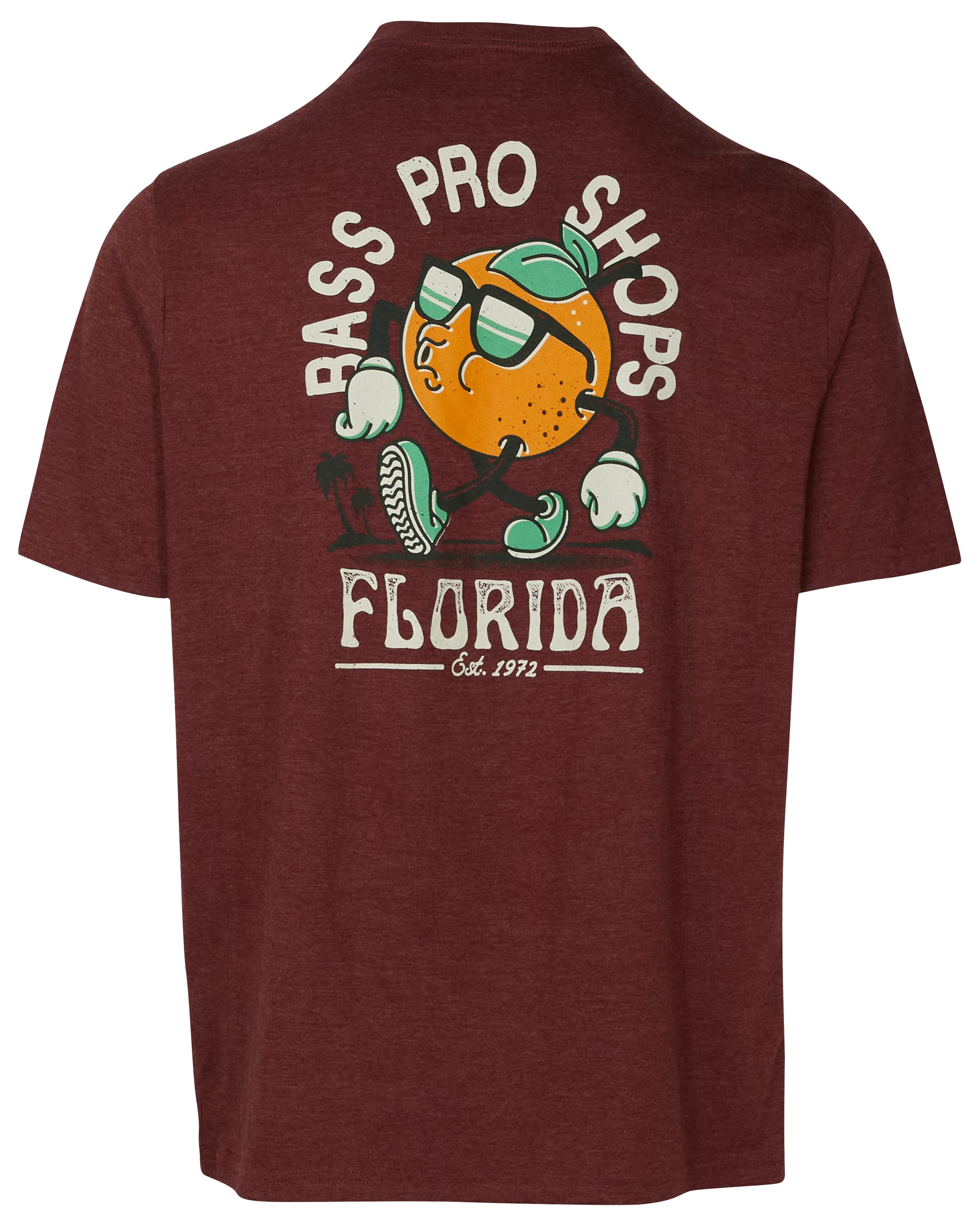 Image of Bass Pro Shops Florida Orange Short-Sleeve T-Shirt for Men - Heather Maroon