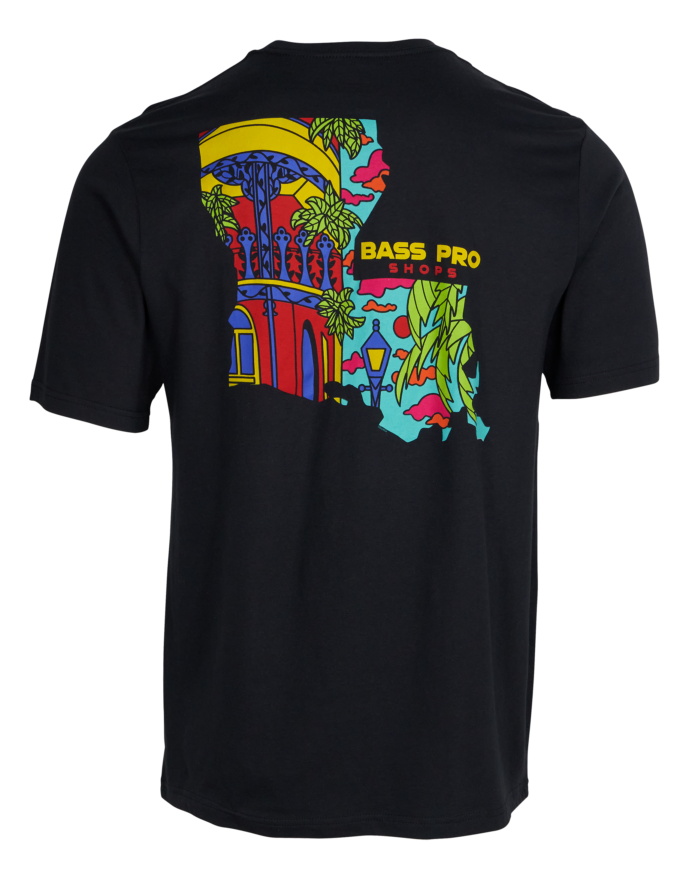 Image of Bass Pro Shops Louisiana State Short-Sleeve T-Shirt for Men - Black - M