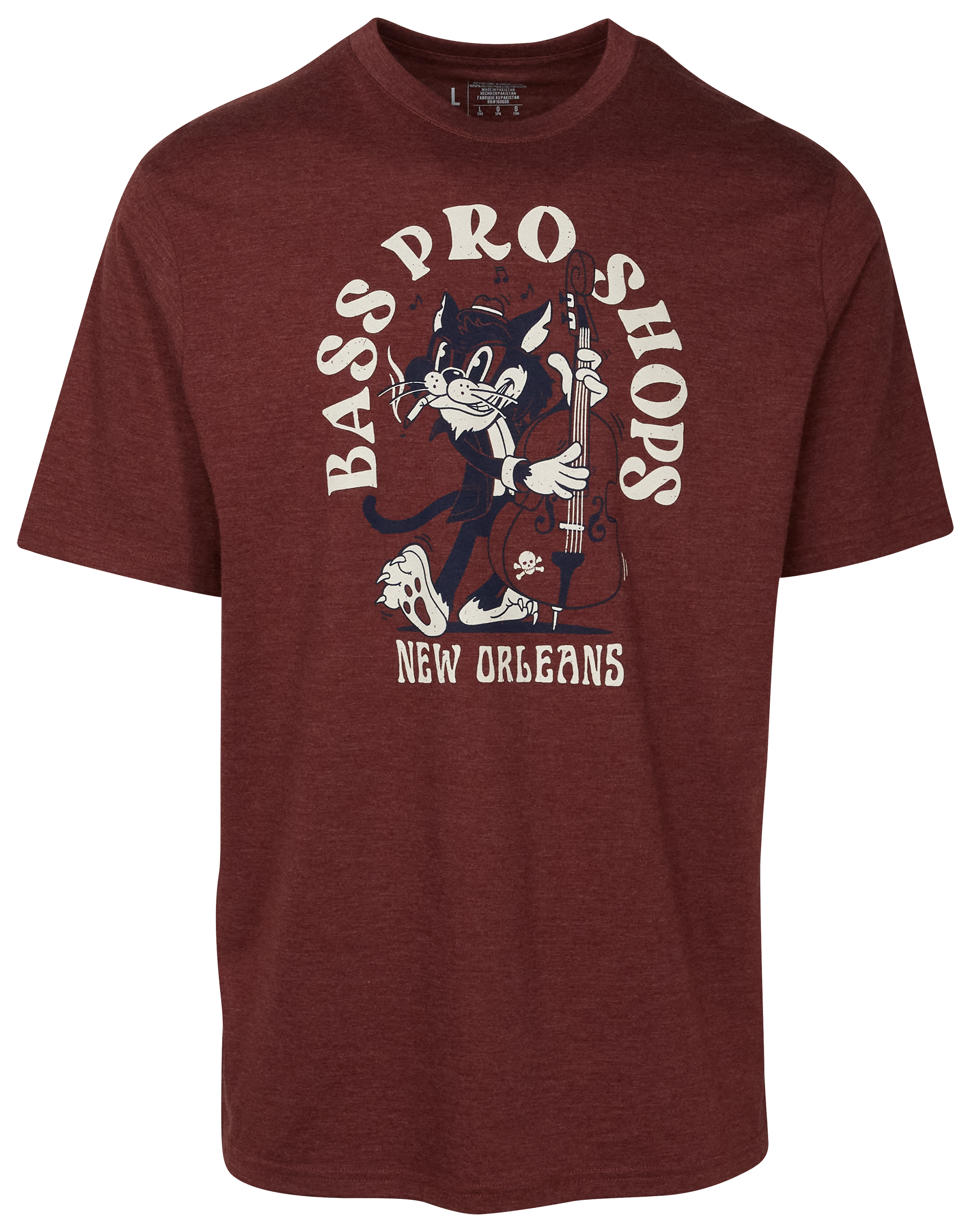 Image of Bass Pro Shops New Orleans Alley Cat Club Short-Sleeve T-Shirt for Men - Heather Maroon