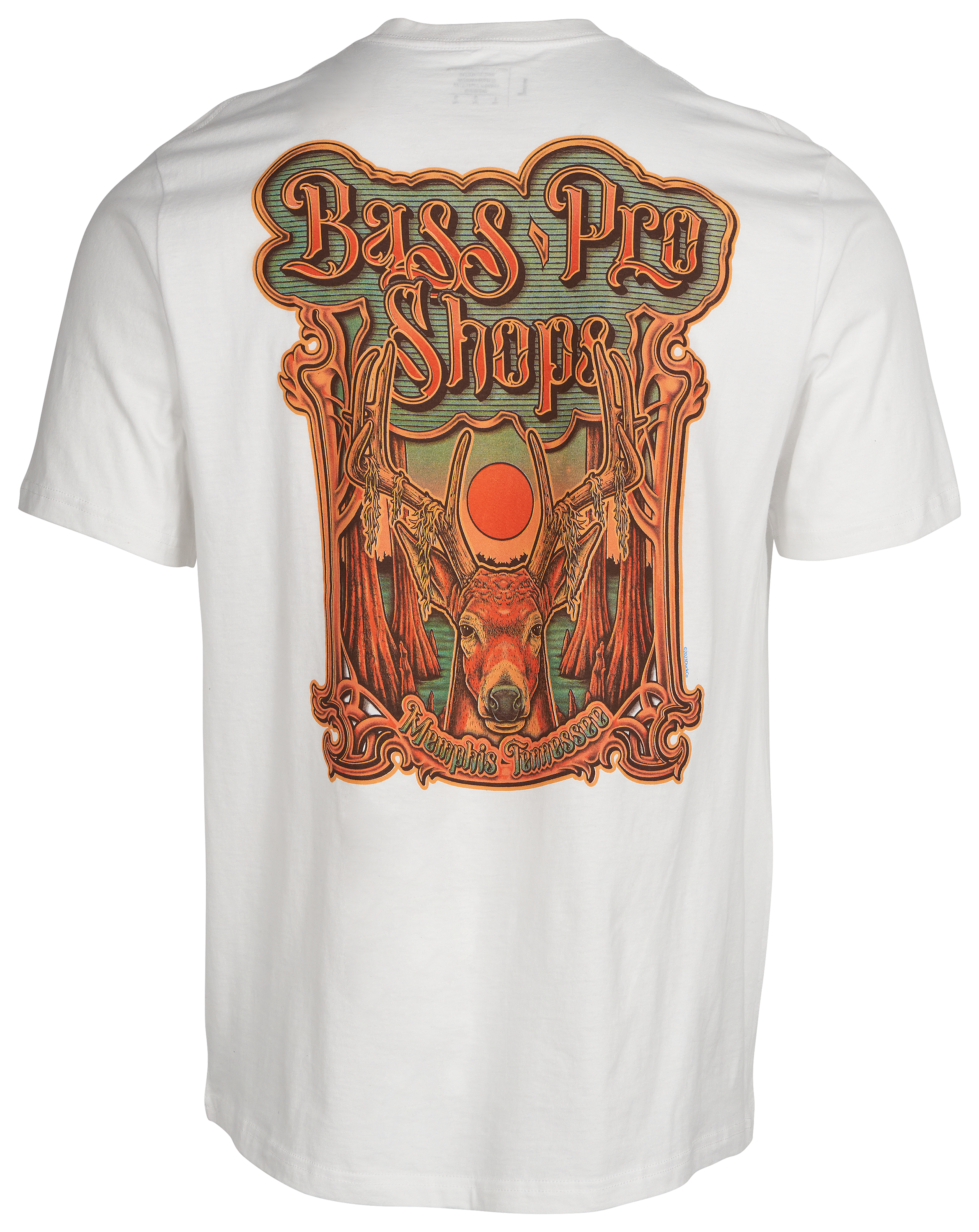 Image of Bass Pro Shops Memphis Cypress Deer Short-Sleeve T-Shirt for Men - White - 2XL