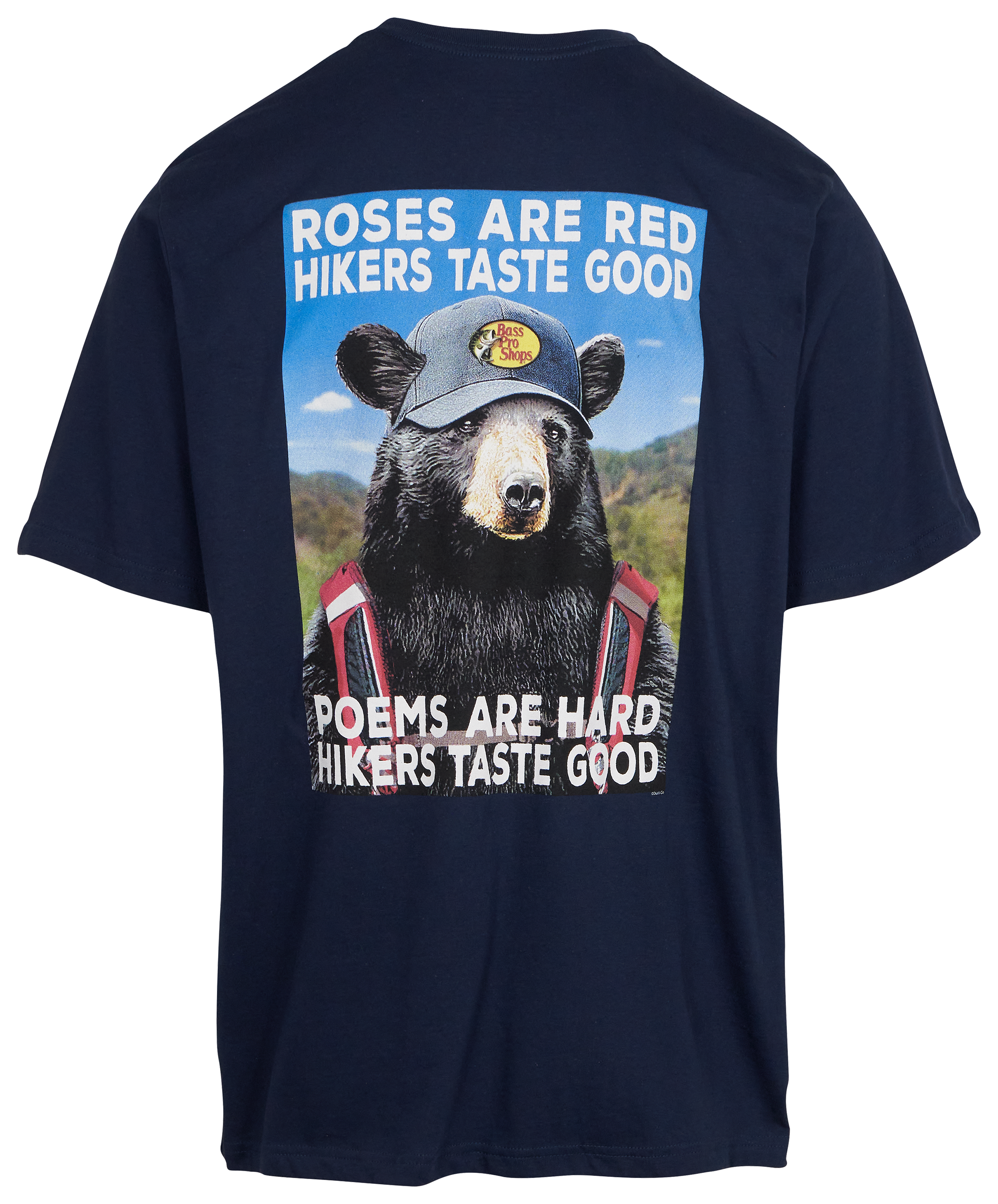 Image of Bass Pro Shops Hiking Bear Poet Short-Sleeve T-Shirt for Men - Navy - XL