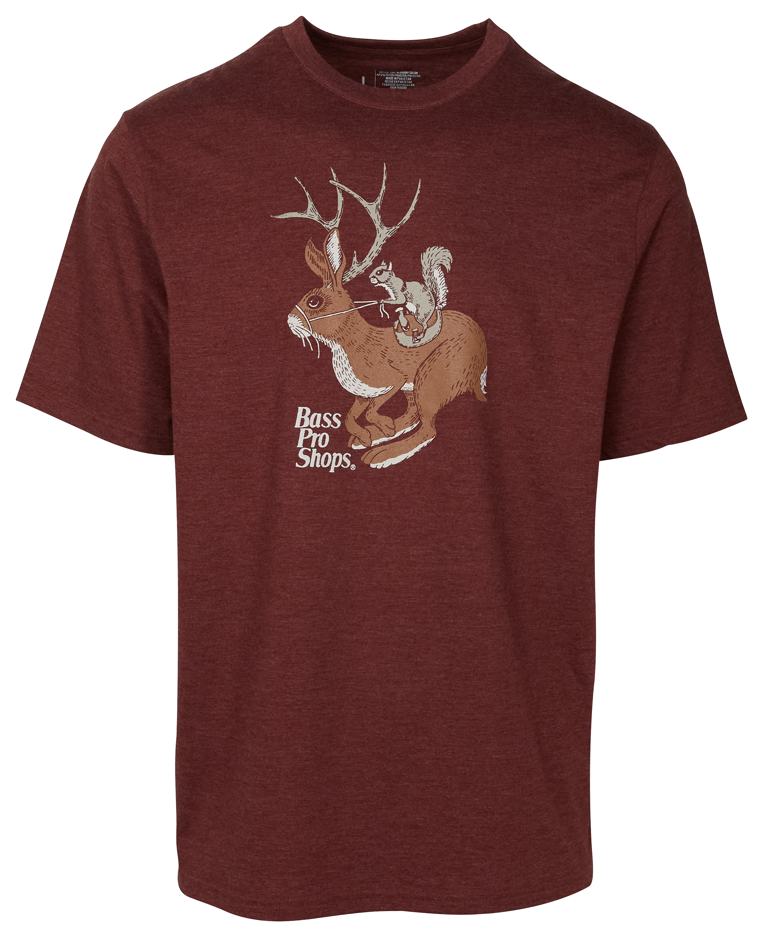 Image of Bass Pro Shops Jackalope Ride Short-Sleeve T-Shirt for Men - Heather Maroon
