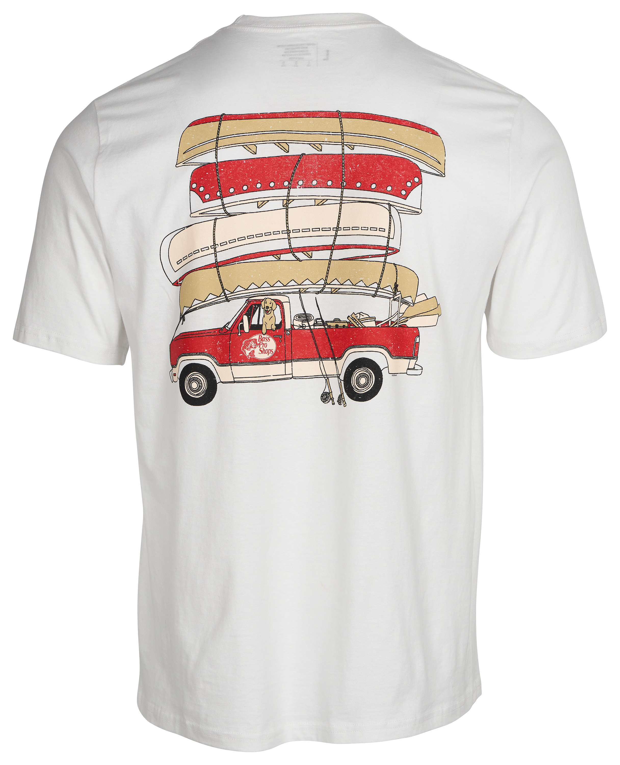Image of Bass Pro Shops Stacked Canoes T-Shirt for Men - White