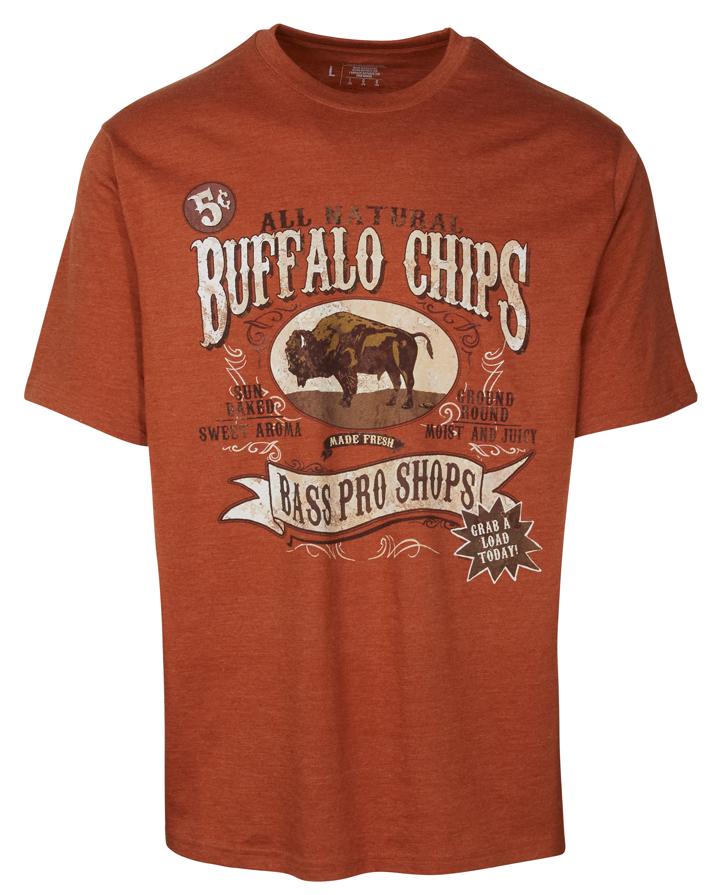 Image of Bass Pro Shops Buffalo Chips Short-Sleeve T-Shirt for Men - Rust Heather