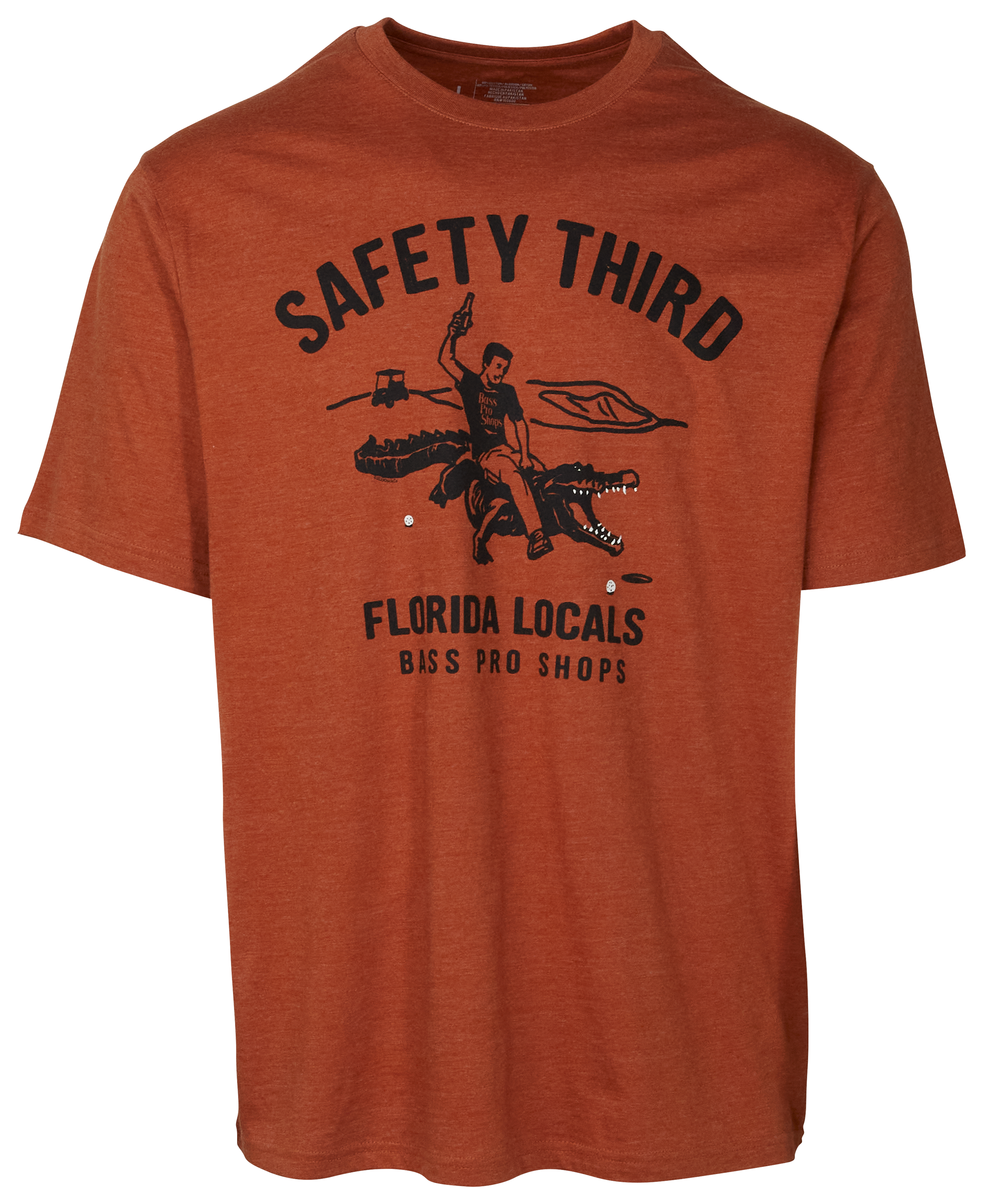 Image of Bass Pro Shops Safety Third Florida Locals Short-Sleeve T-Shirt for Men - Rust Heather