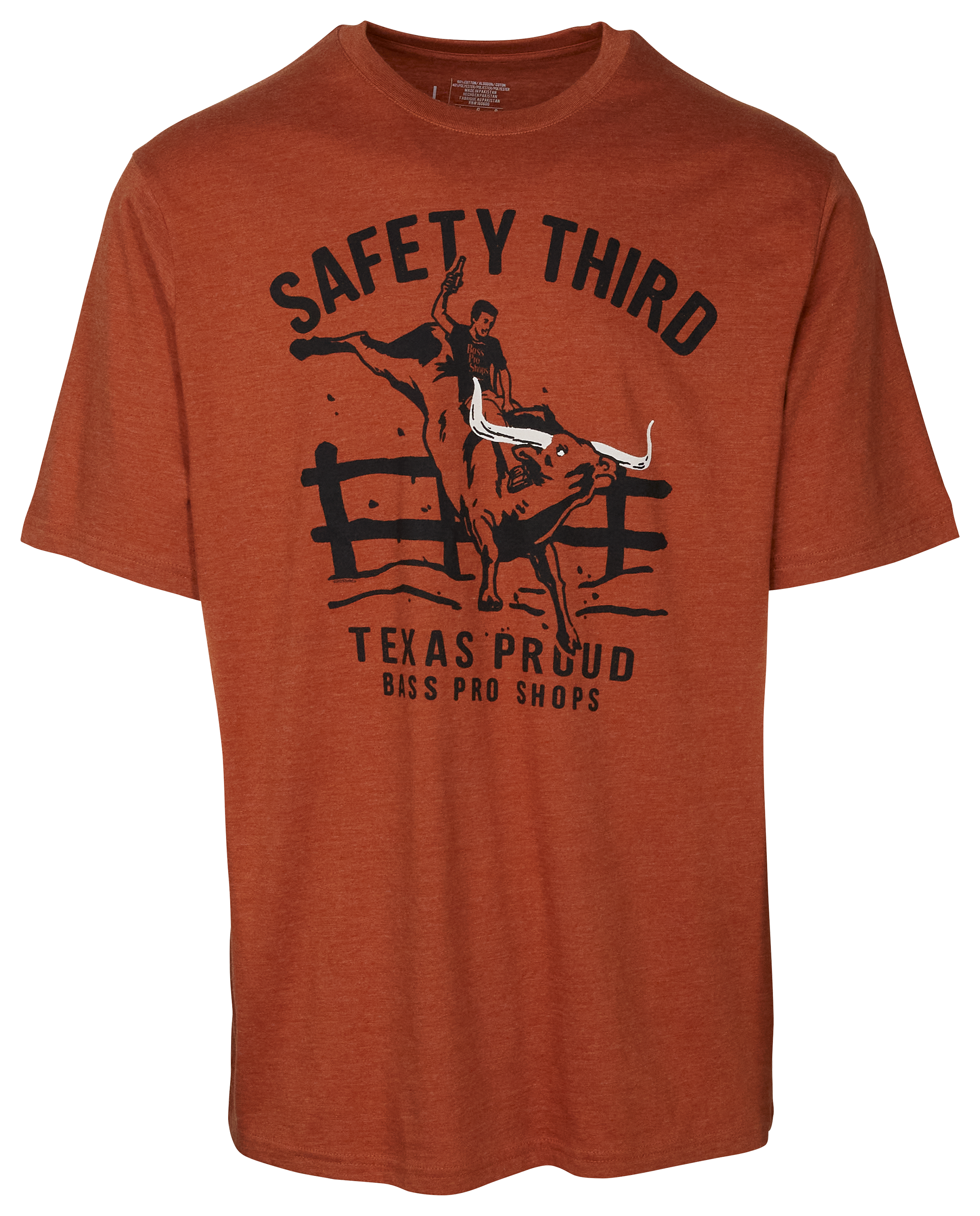 Image of Bass Pro Shops Safety Third Texas Proud Short-Sleeve T-Shirt for Men - Rust Heather