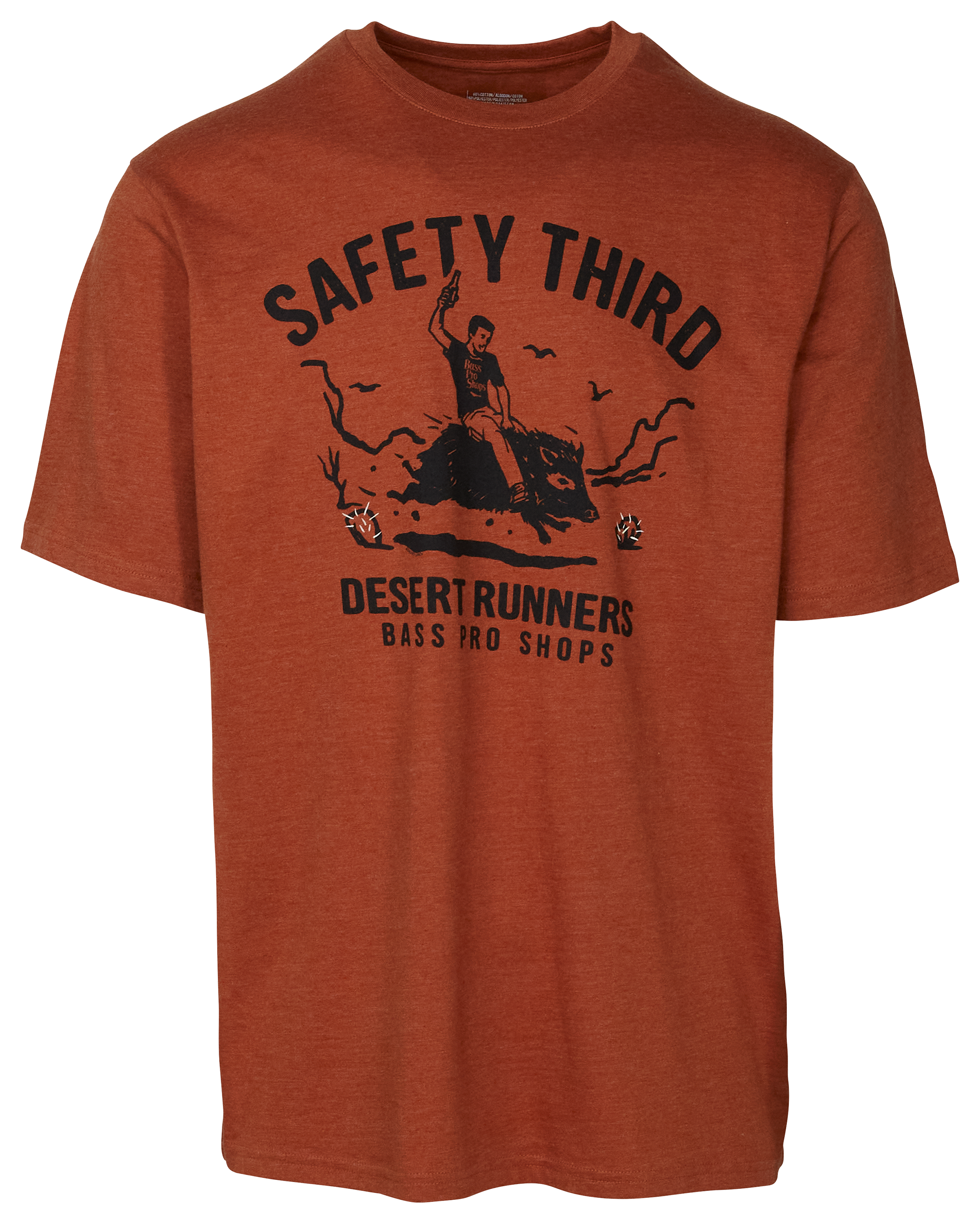 Image of Bass Pro Shops Safety Third Desert Runners Short-Sleeve T-Shirt for Men - Desert/Rust Heather - 2XL