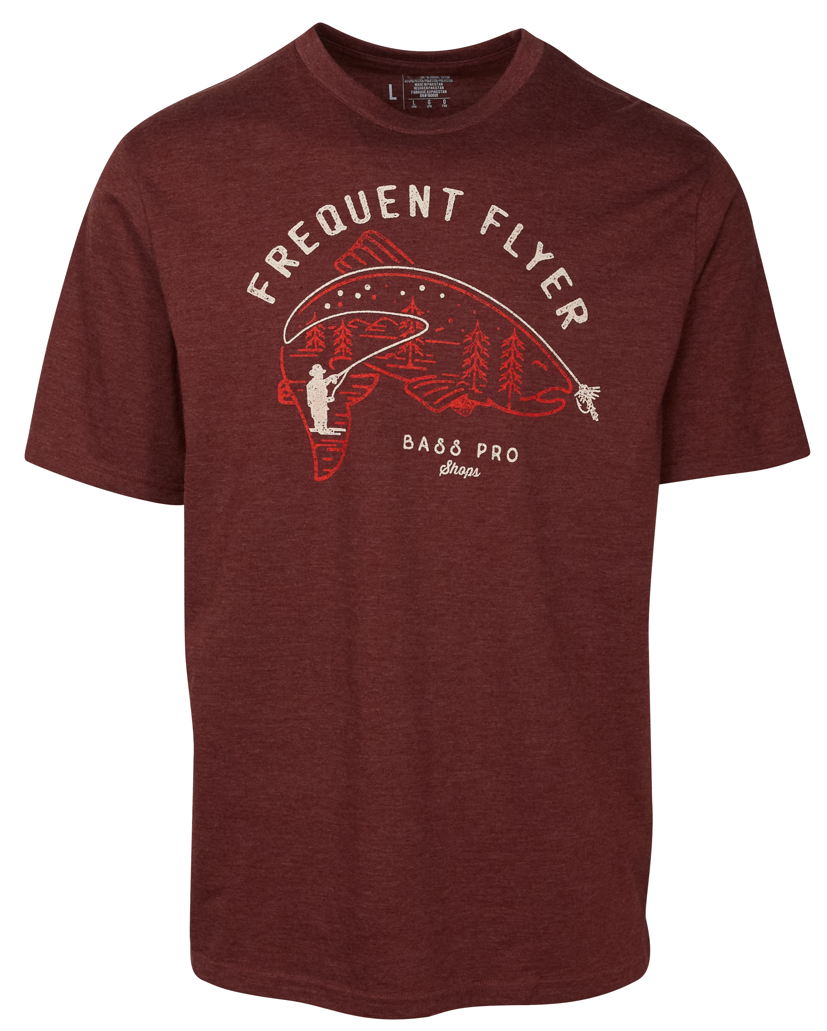 Image of Bass Pro Shops Frequent Flyer Short-Sleeve T-Shirt for Men - Heather Maroon