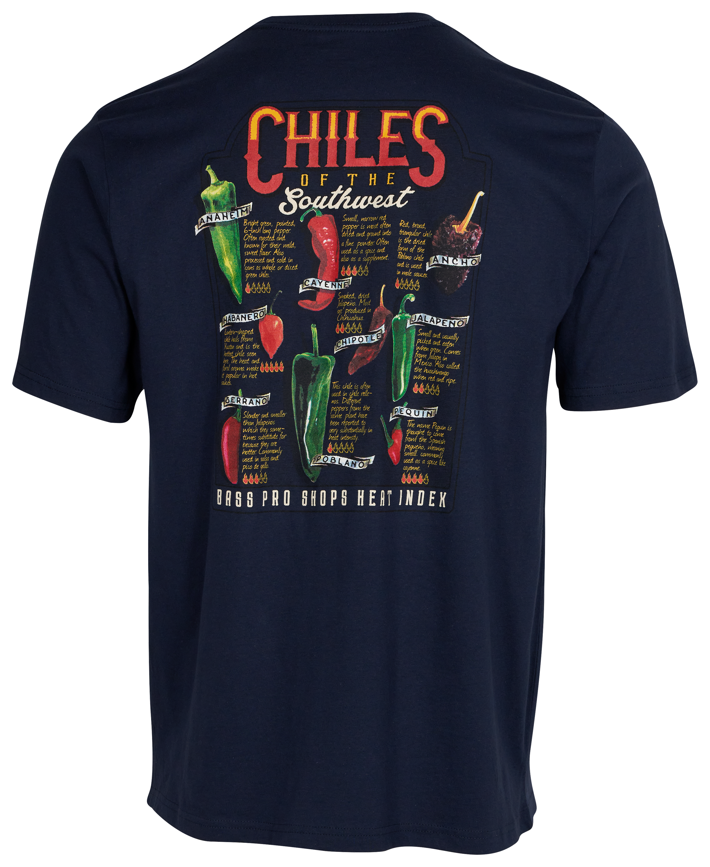 Image of Bass Pro Shops Southwest Chiles Short-Sleeve T-Shirt for Men - Navy