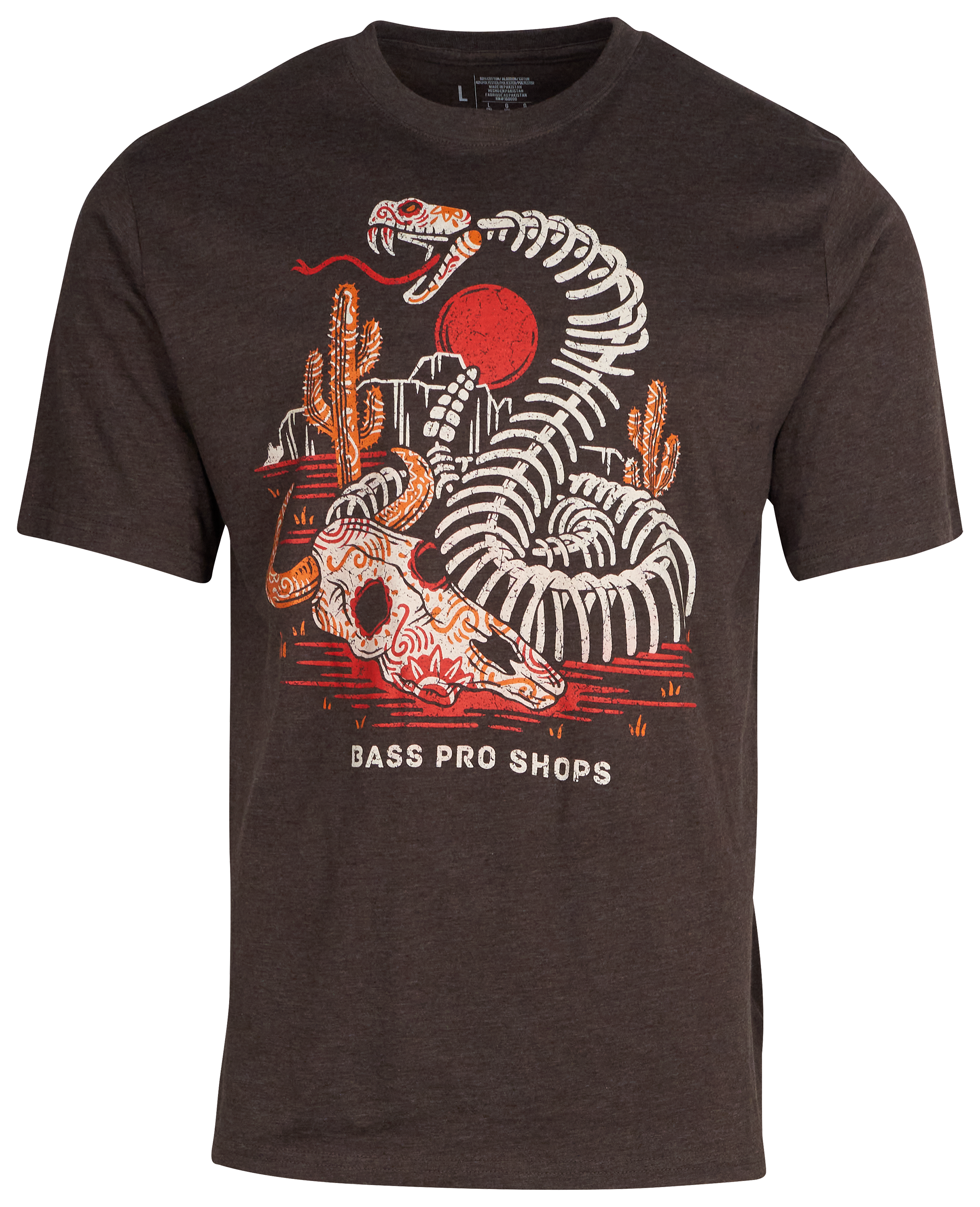 Image of Bass Pro Shops Dead Diamondback Short-Sleeve T-Shirt for Men - Heather Brown
