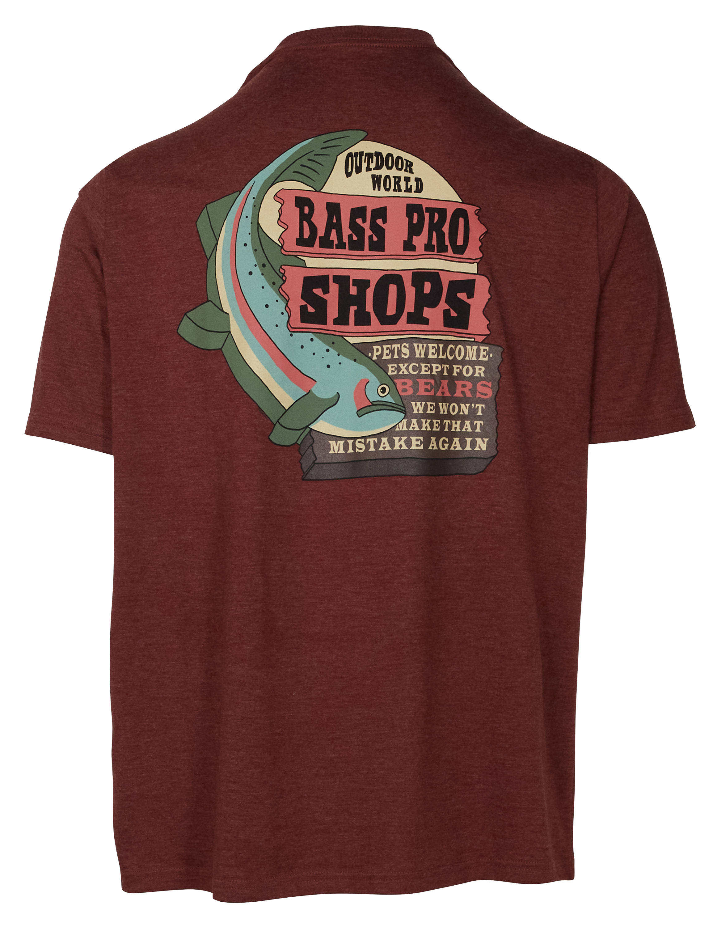 Image of Bass Pro Shops Lodge Sign Short-Sleeve T-Shirt for Men - Heather Maroon
