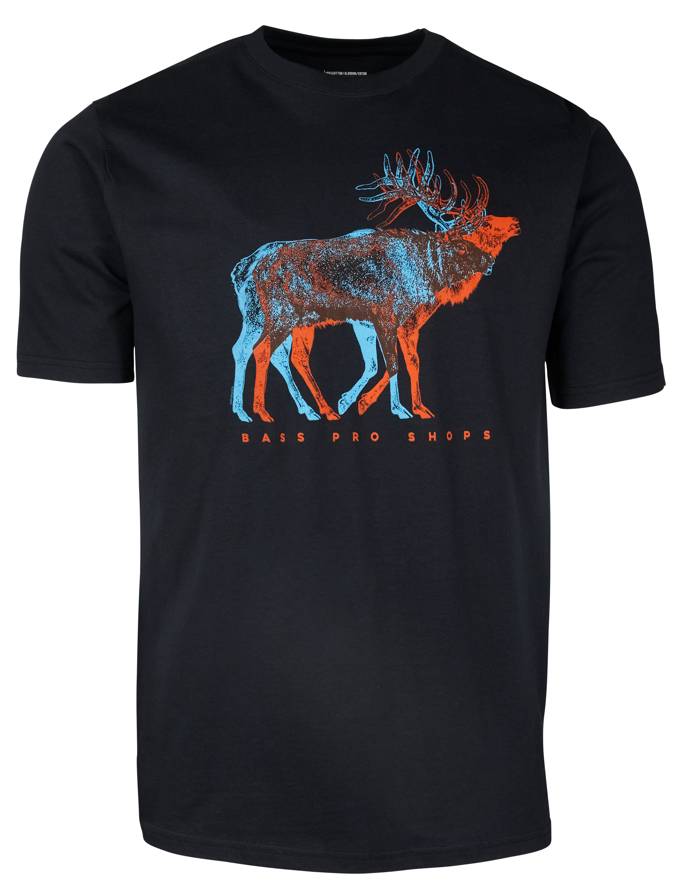 Image of Bass Pro Shops Double Exposure Elk Short-Sleeve T-Shirt for Men - Black - L