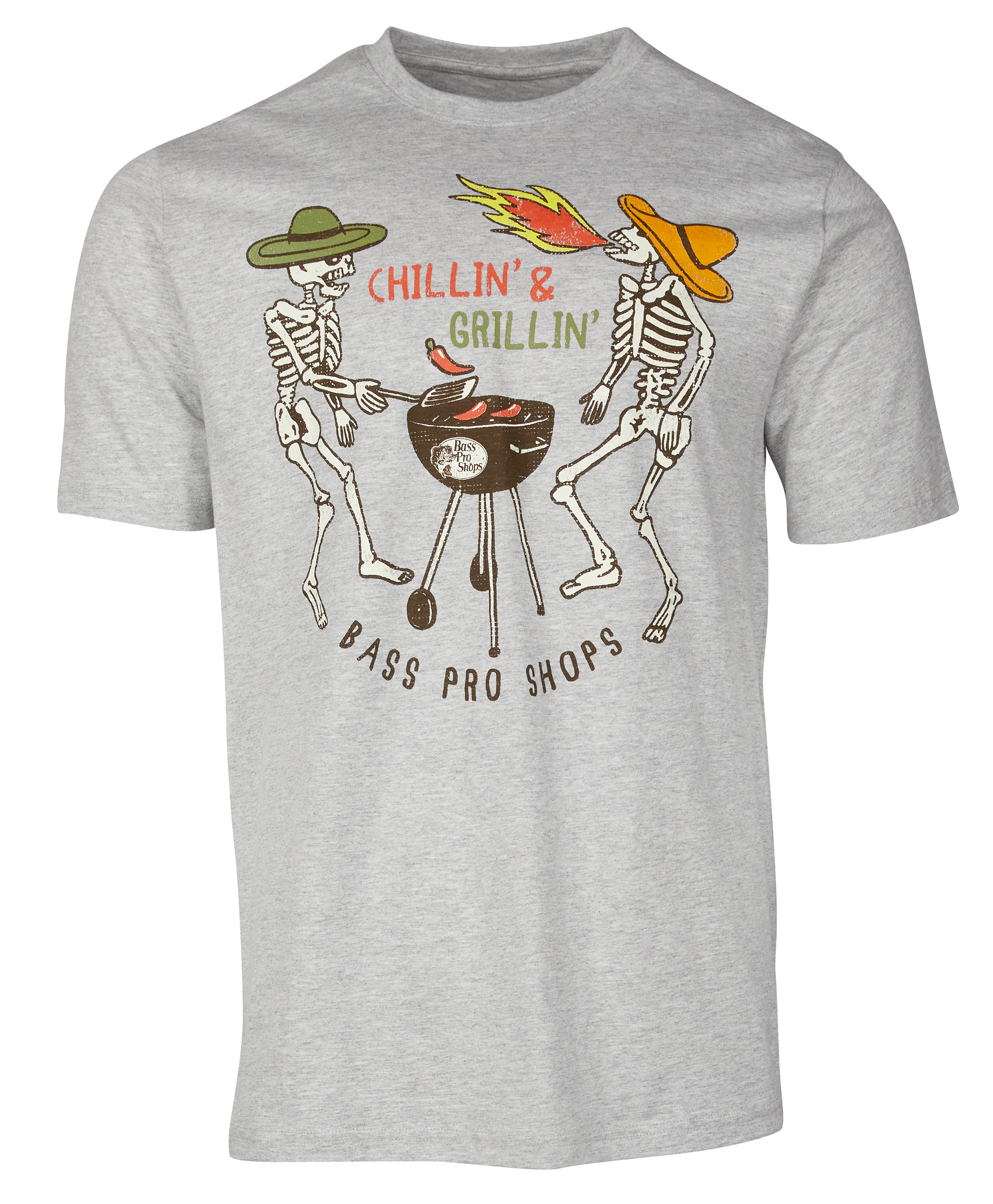 Image of Bass Pro Shops Chillin' and Grillin' Short-Sleeve T-Shirt for Men - Heather Gray