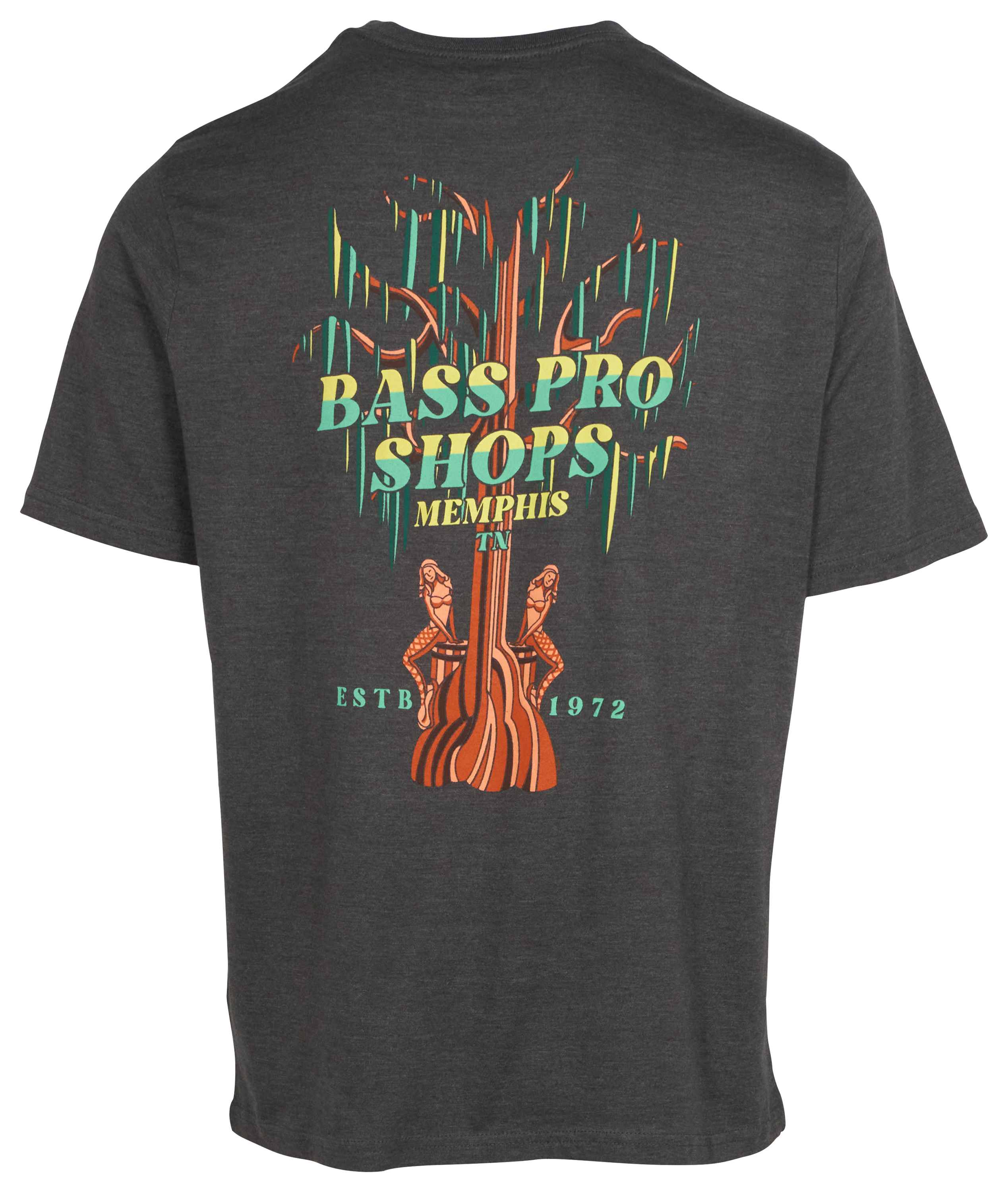 Image of Bass Pro Shops Memphis Mermaid Cypress Short-Sleeve T-Shirt for Men - Heather Charcoal