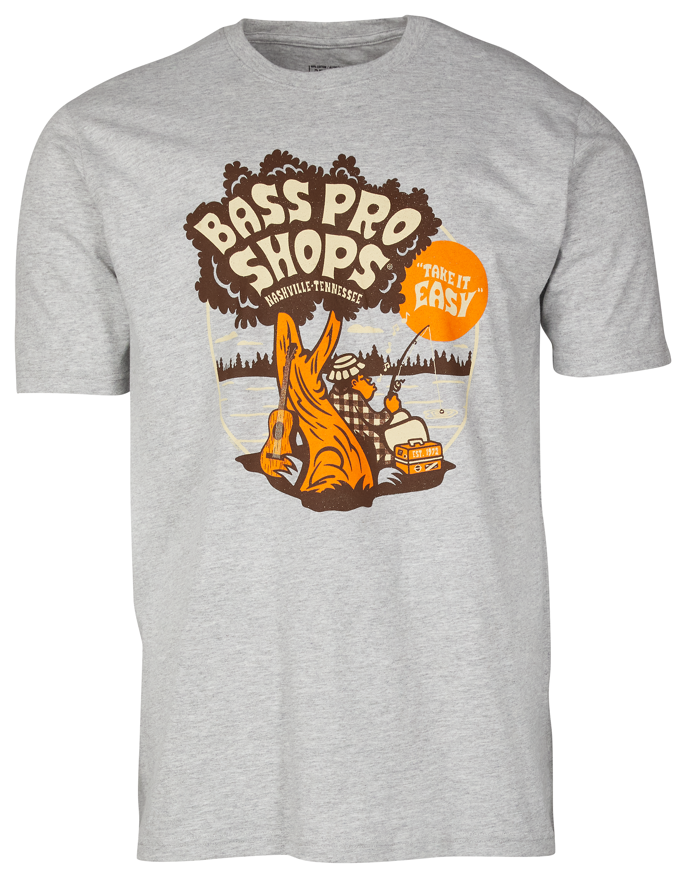 Image of Bass Pro Shops Nashville Take It Easy Short-Sleeve T-Shirt for Men - Heather Gray - 2XL