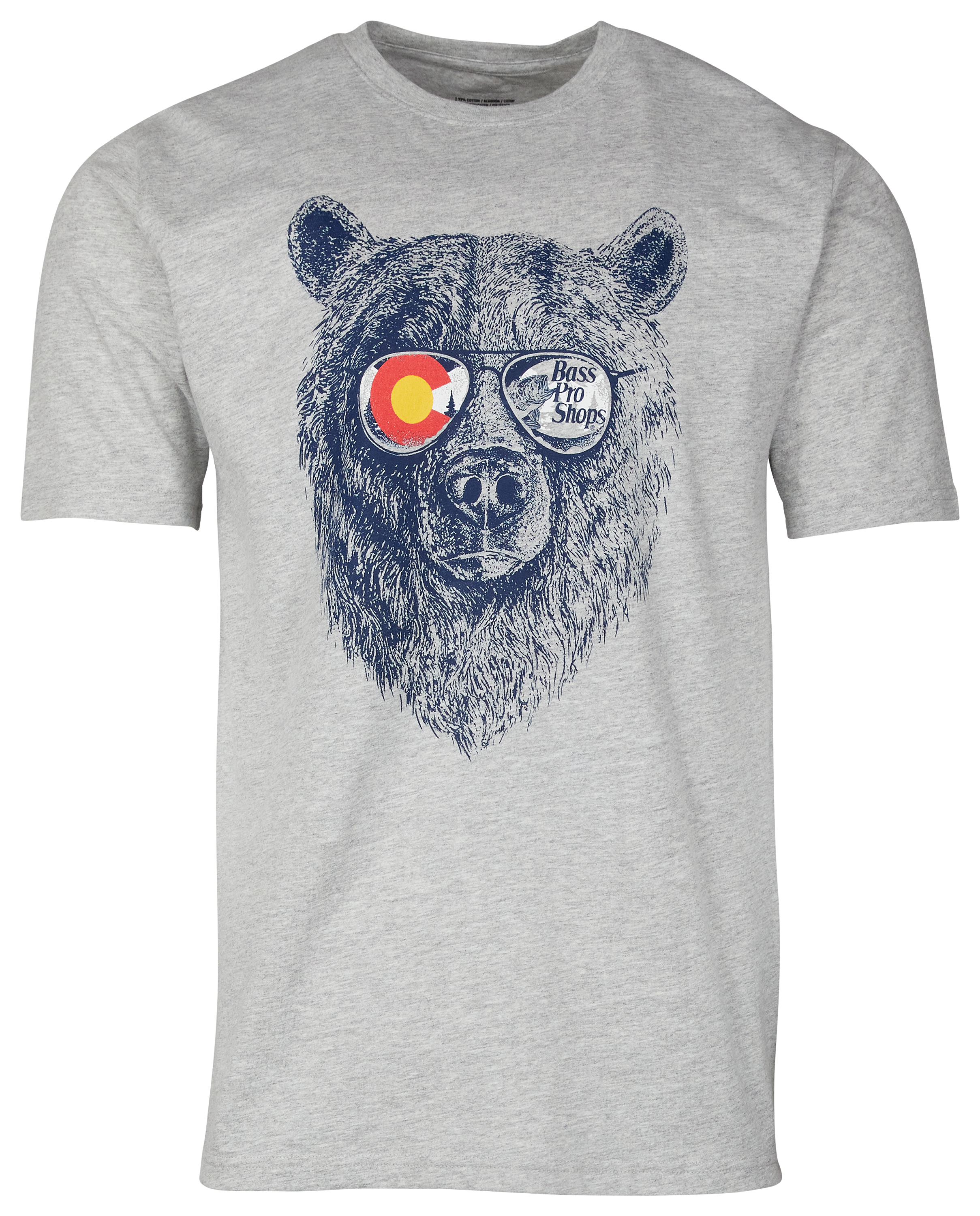 Image of Bass Pro Shops Colorado Sunglasses Bear Short-Sleeve T-Shirt for Men - CO/Heather Gray