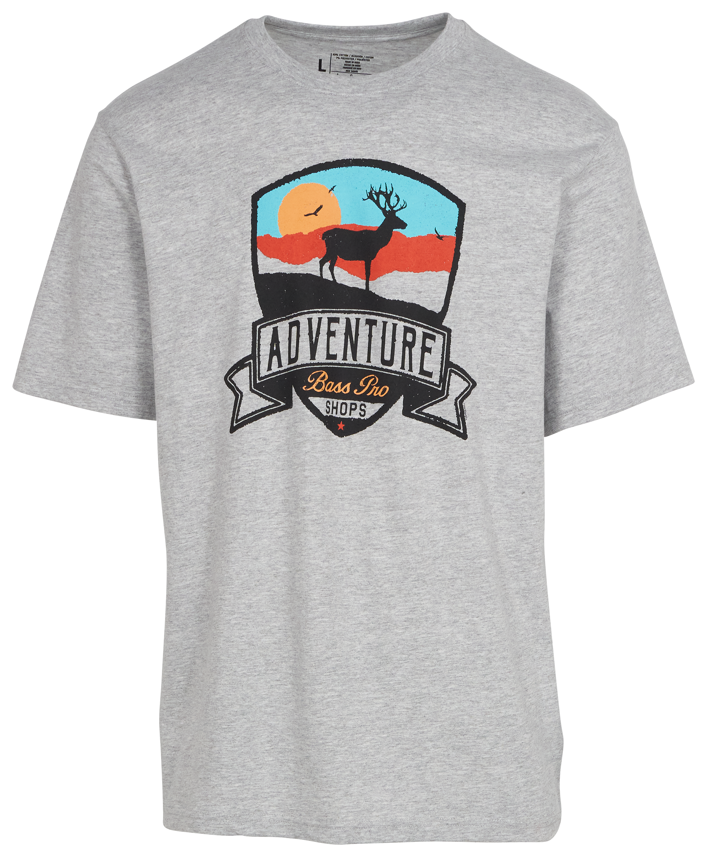 Image of Bass Pro Shops Twilight Deer Short-Sleeve T-Shirt for Men - Heather Gray