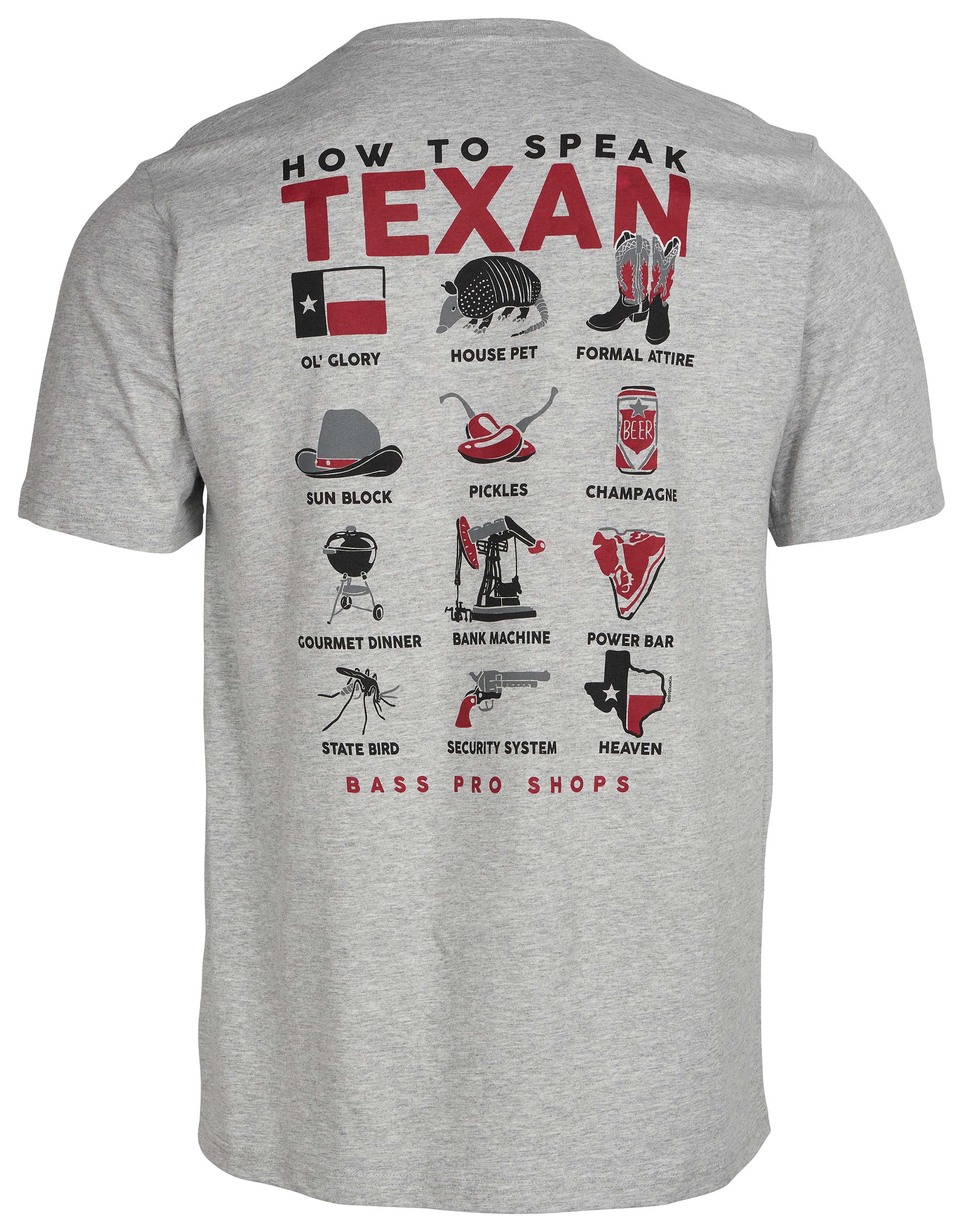 Image of Bass Pro Shops State Speak Short-Sleeve T-Shirt for Men - TX/Heather Gray