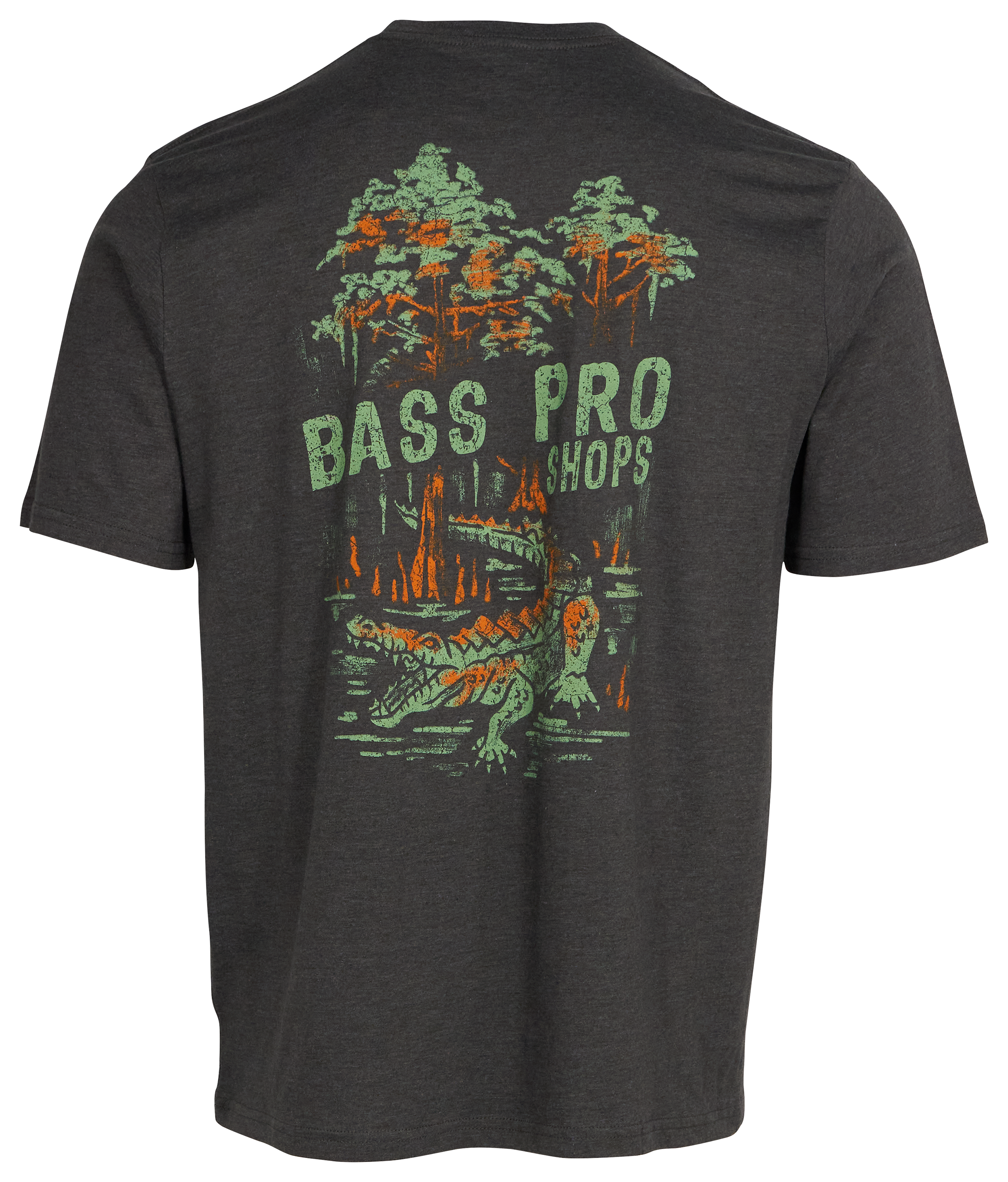 Image of Bass Pro Shops Gator Scene Short-Sleeve T-Shirt for Men - Heather Charcoal