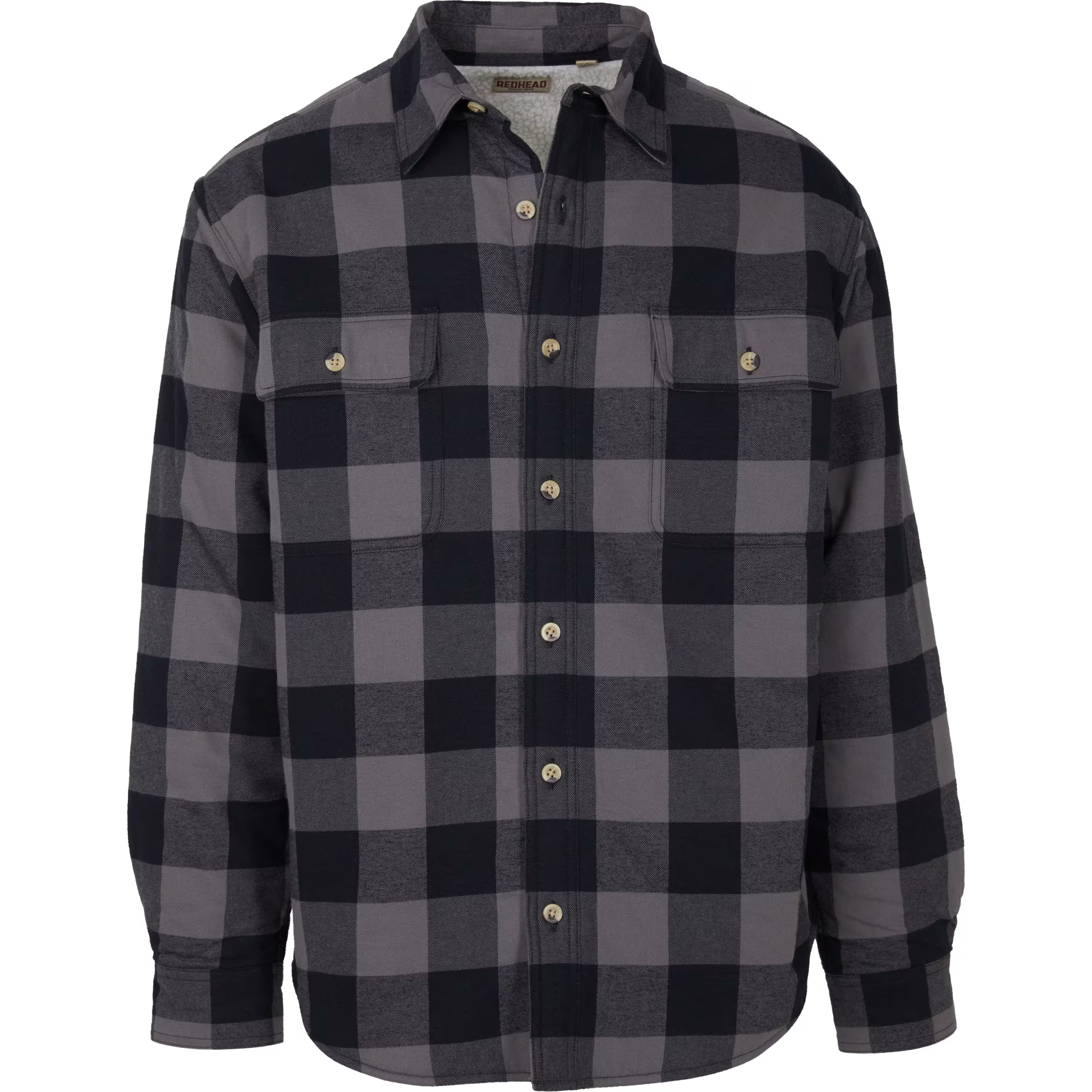 RedHead RedHead Sherpa-Lined Plaid Long-Sleeve Shirt - Gray Buffalo - $14.77 at Bass Pro Shops