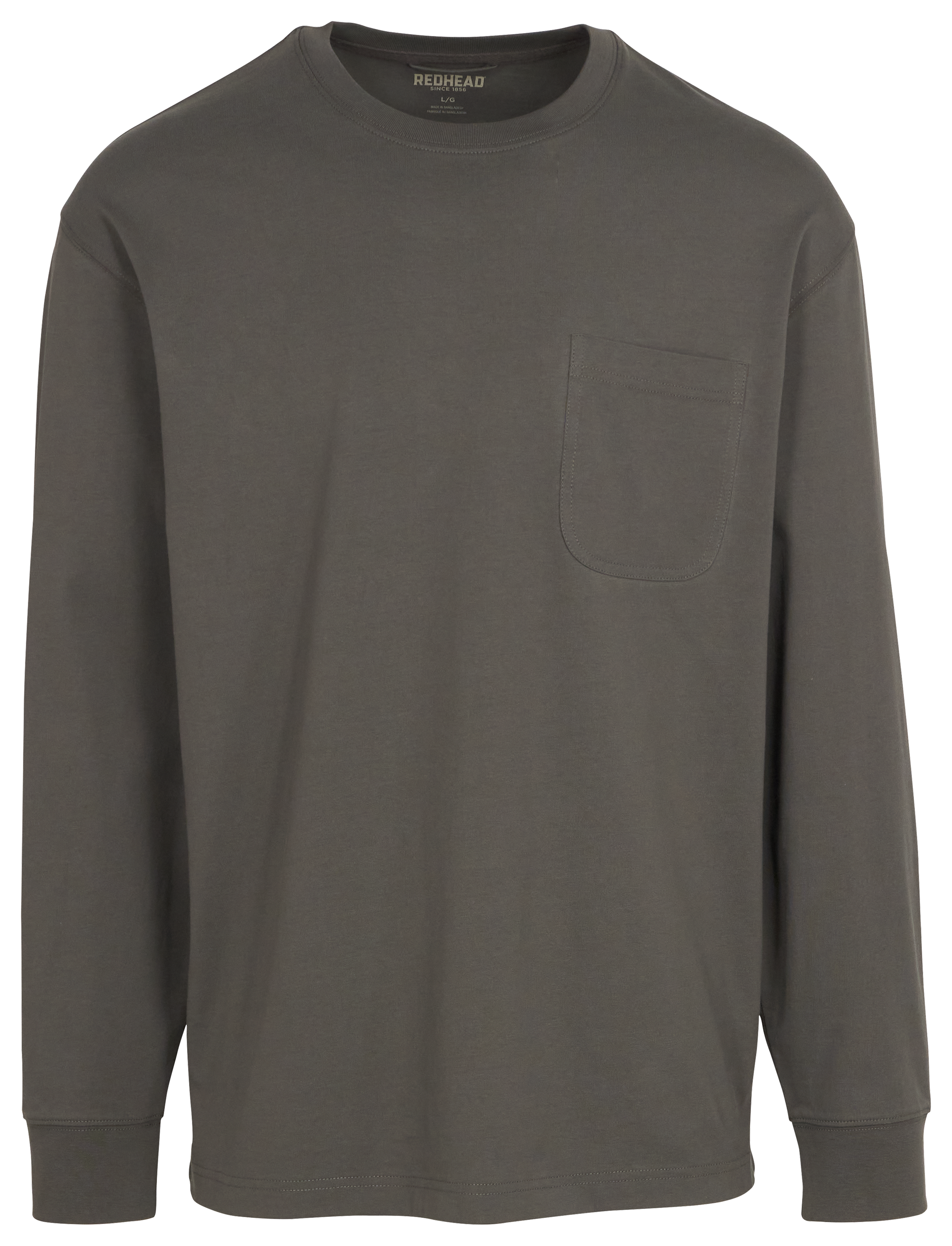 RedHead Crew Neck Long-Sleeve Pocket T-Shirt for Men                                                                            