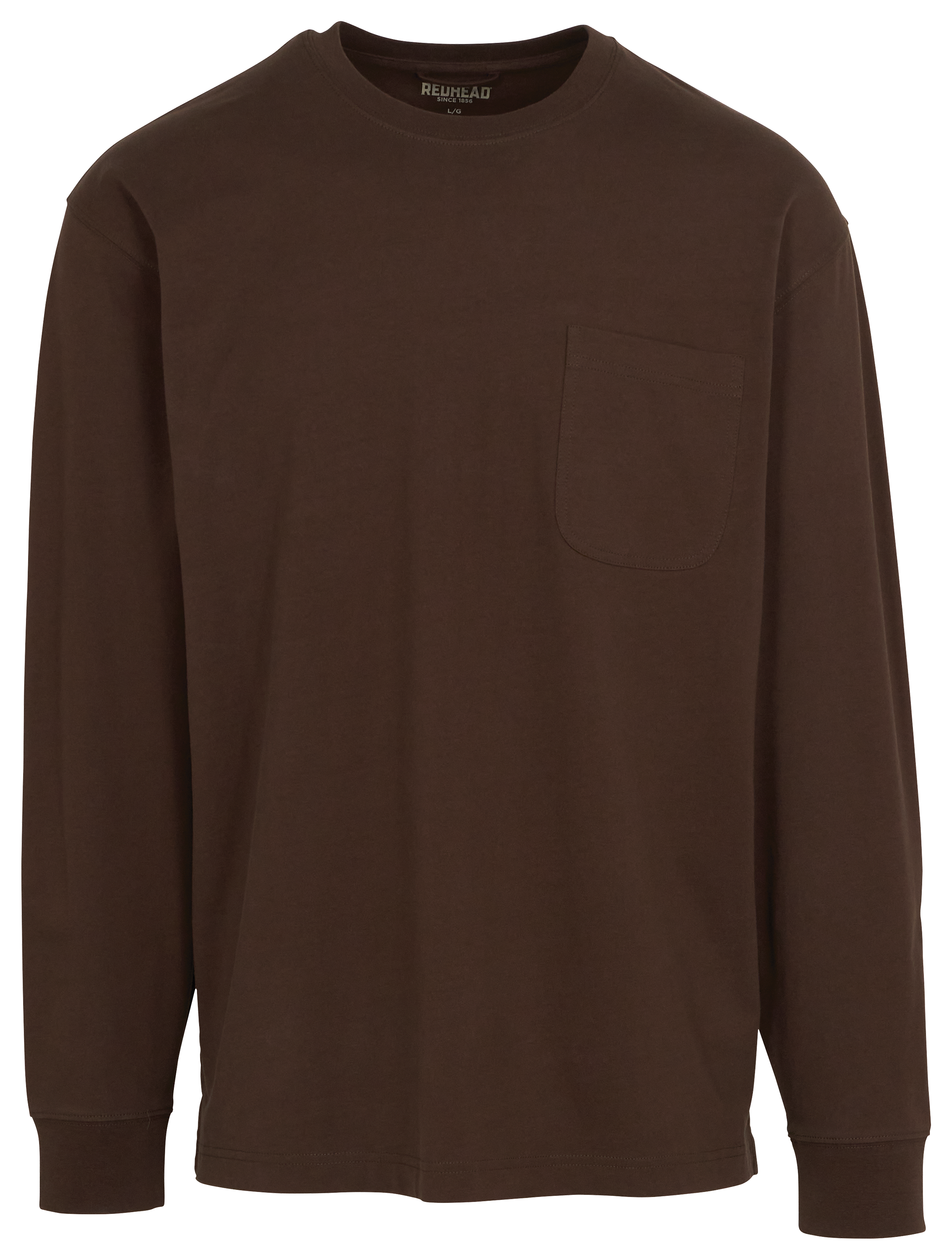 Image of RedHead Crew Neck Long-Sleeve Pocket T-Shirt for Men - Java