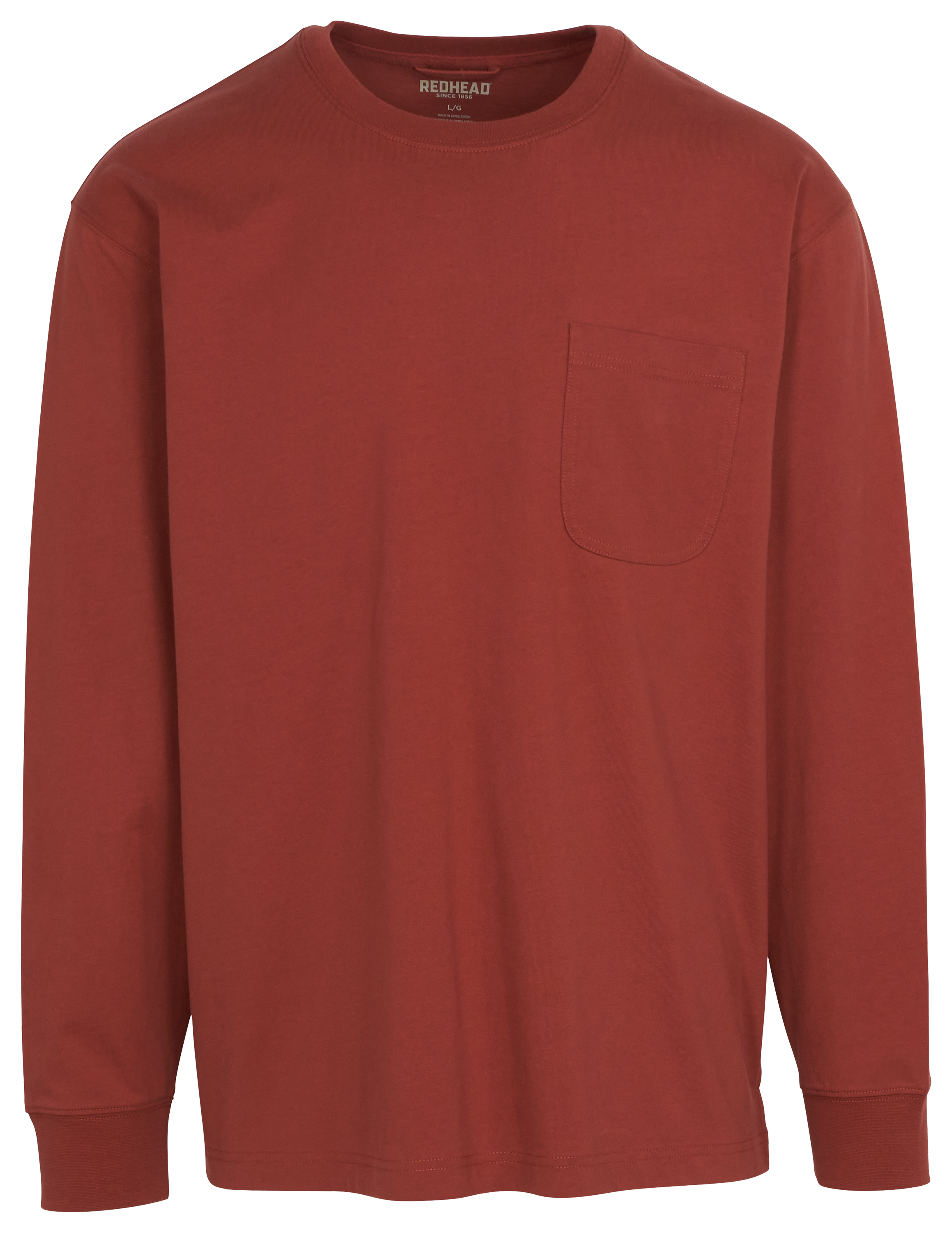 Image of RedHead Crew Neck Long-Sleeve Pocket T-Shirt for Men