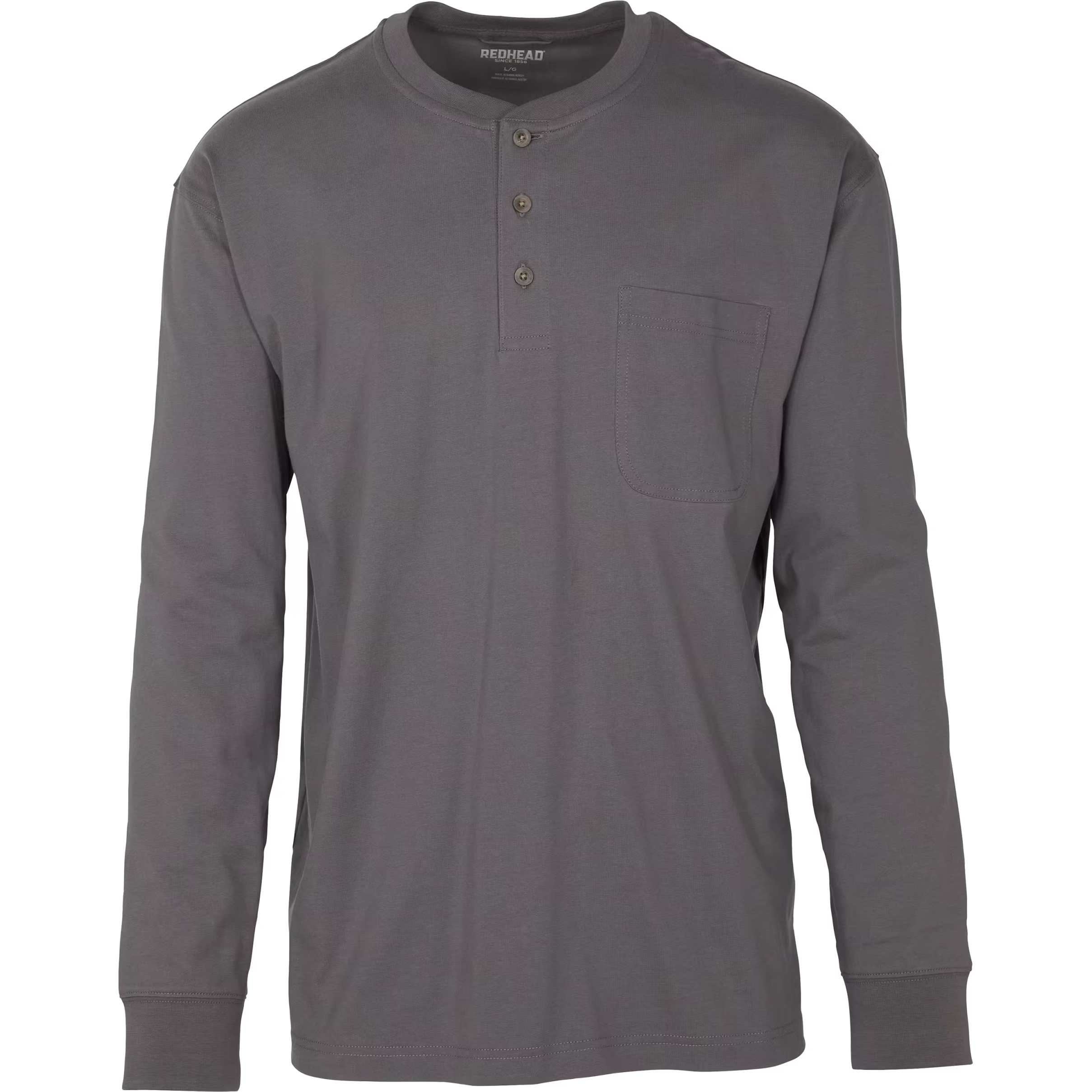 Image of RedHead Long-Sleeve Pocket Henley - Granite Gray