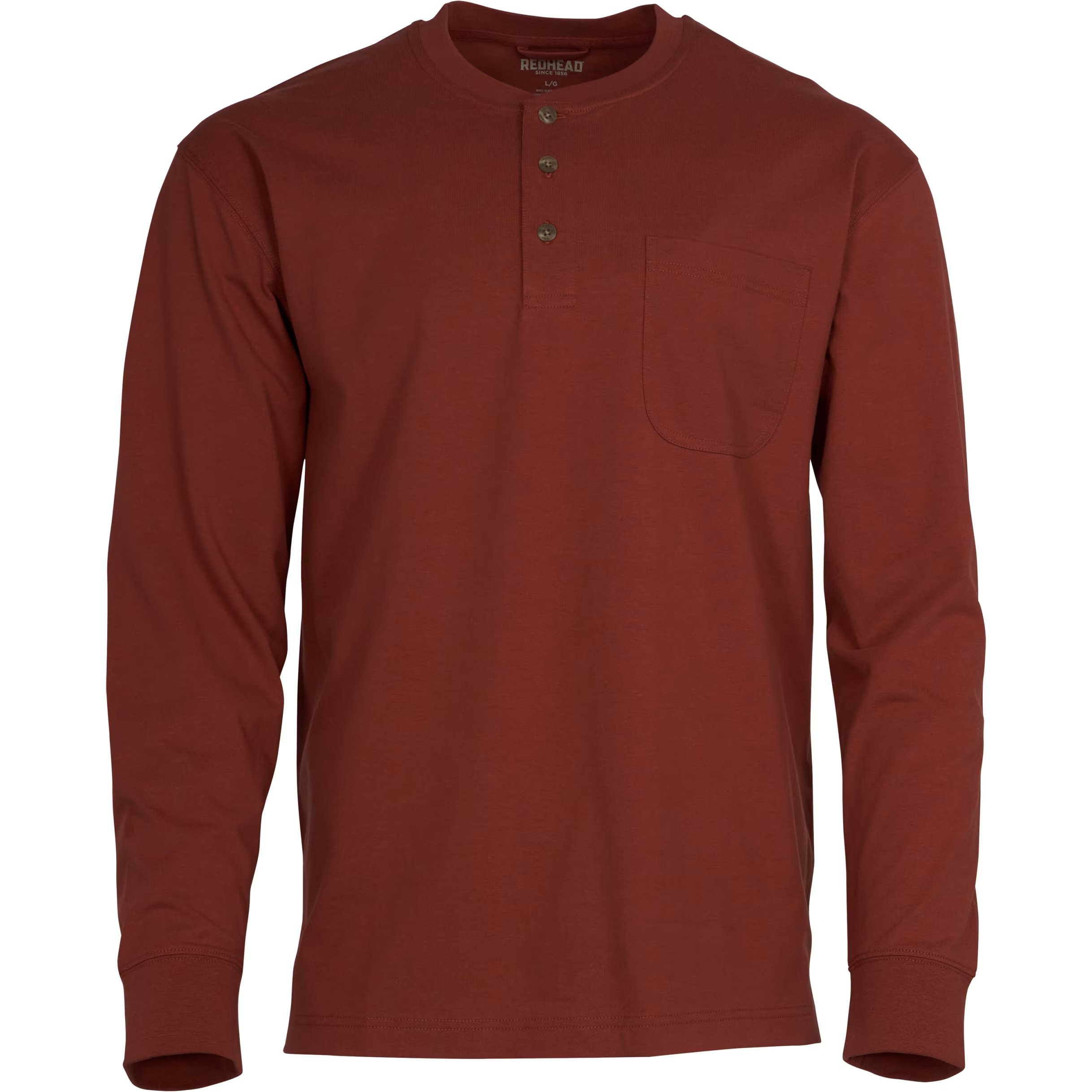 Image of RedHead Long-Sleeve Pocket Henley for Men - Henna