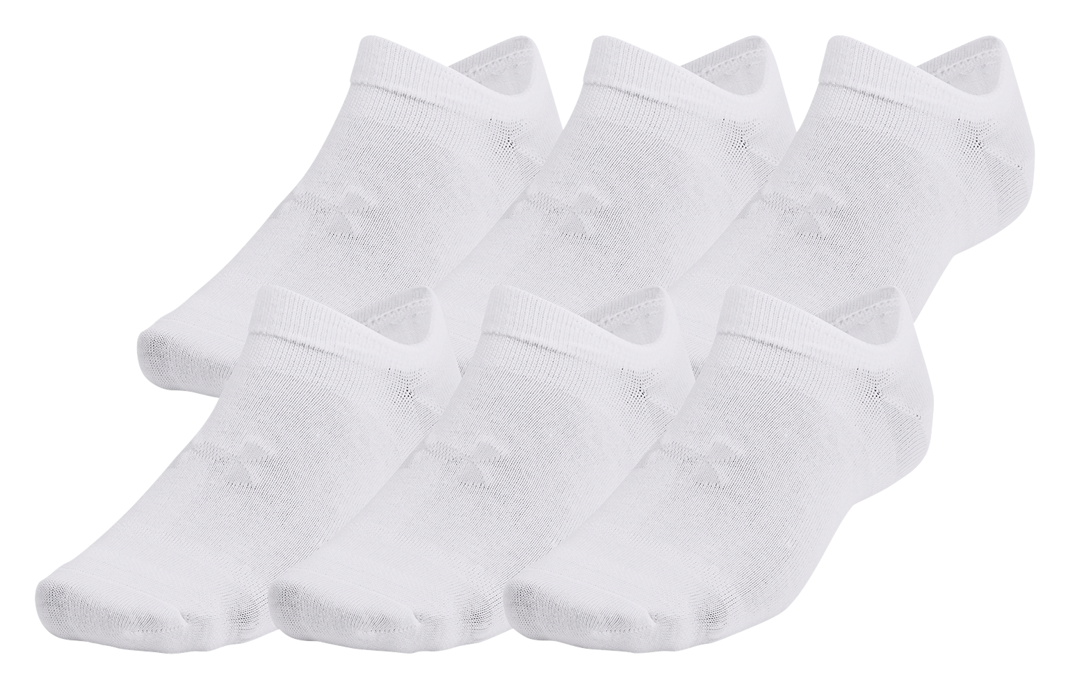 Image of Under Armour Essential No-Show Socks 6-Pair Pack - White - M