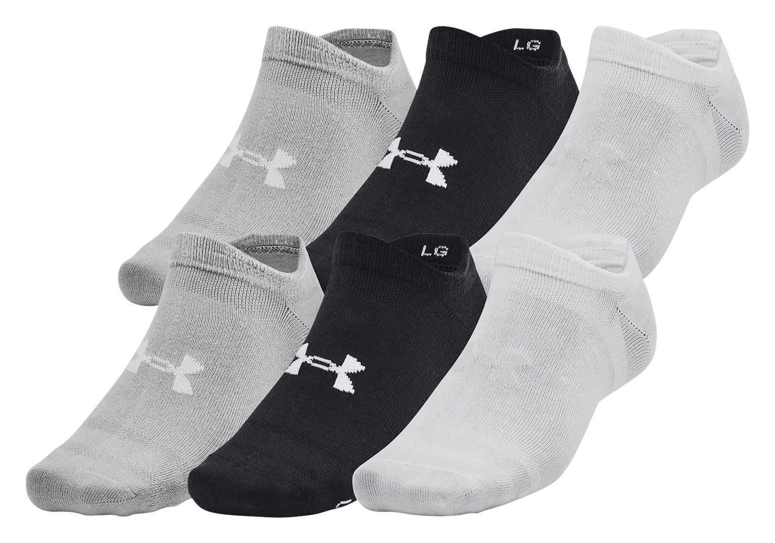 Image of Under Armour Essential No-Show Socks For Ladies 6-Pair Pack