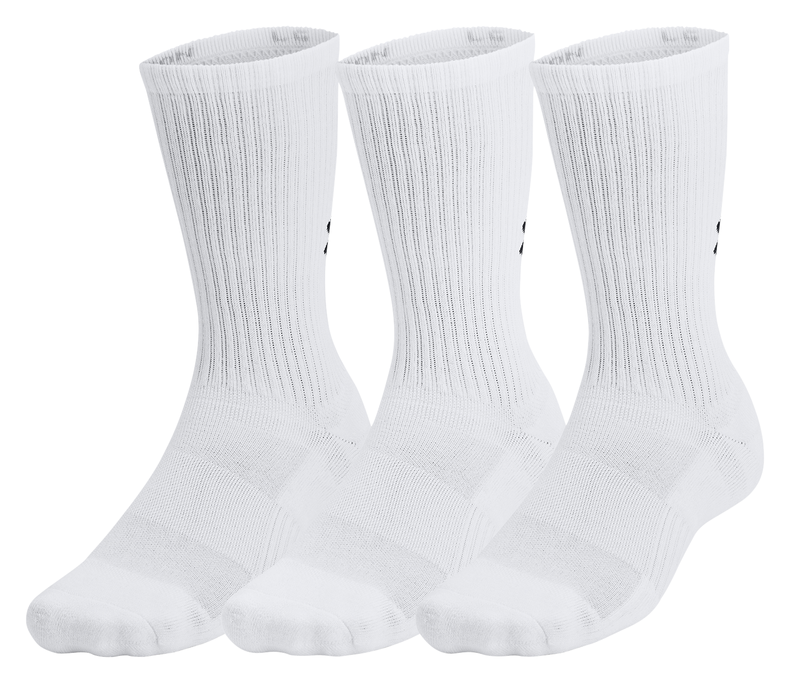 Image of Under Armour Training Cotton Crew Socks 3-Pair Pack - White/Steel - L