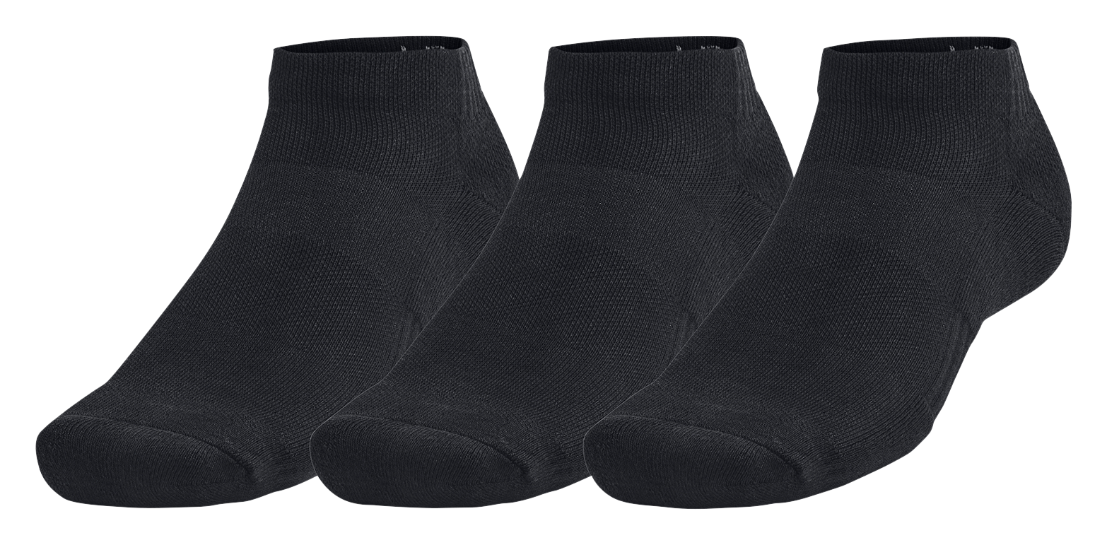 Image of Under Armour Training Cotton Low-Cut Socks 3-Pair Pack - Black/Castlerock - L