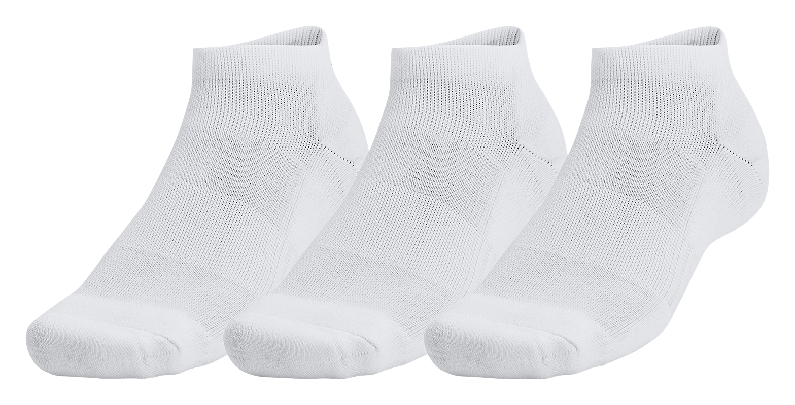 Image of Under Armour Training Cotton Low-Cut Socks 3-Pair Pack - White/Steel - M