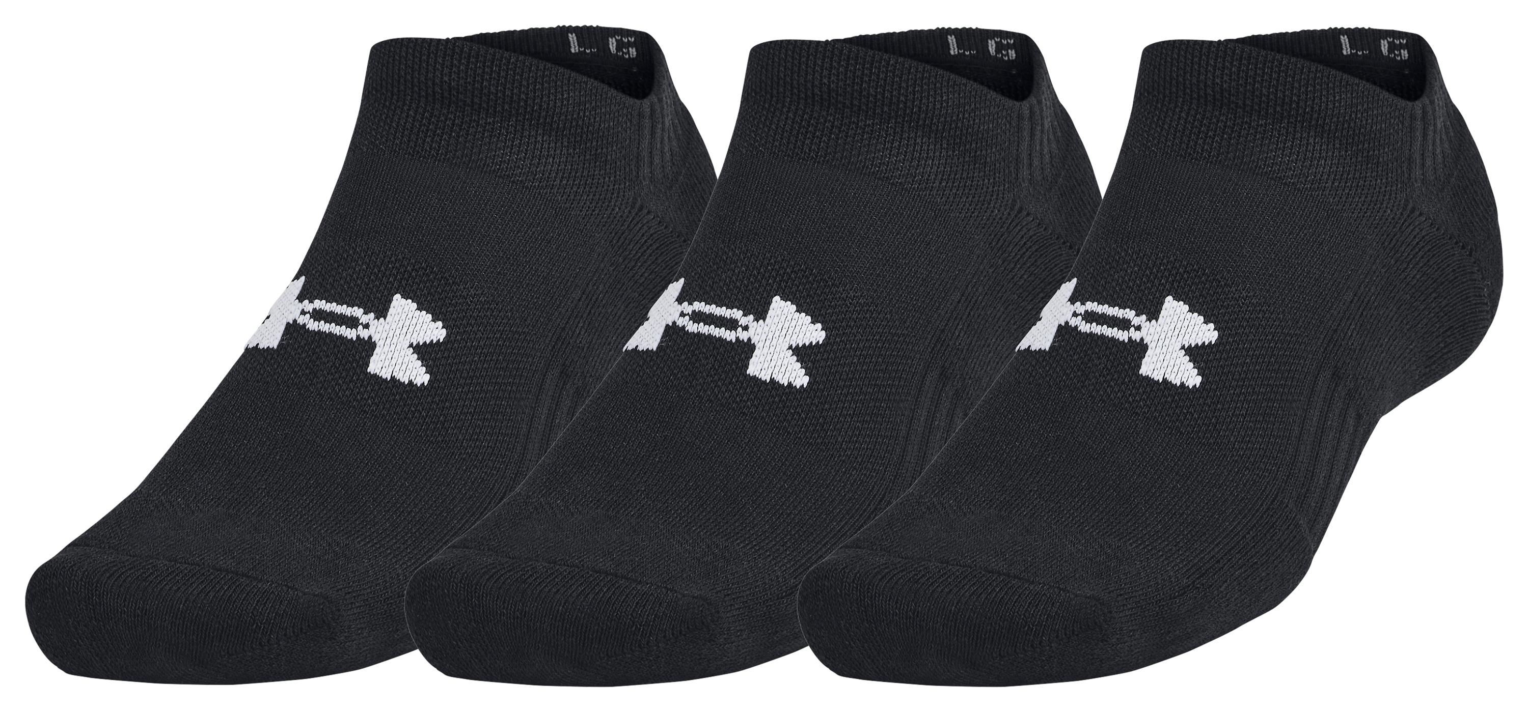 Image of Under Armour Training Cotton No-Show Socks 3-Pair Pack - Black/Anthracite - XL