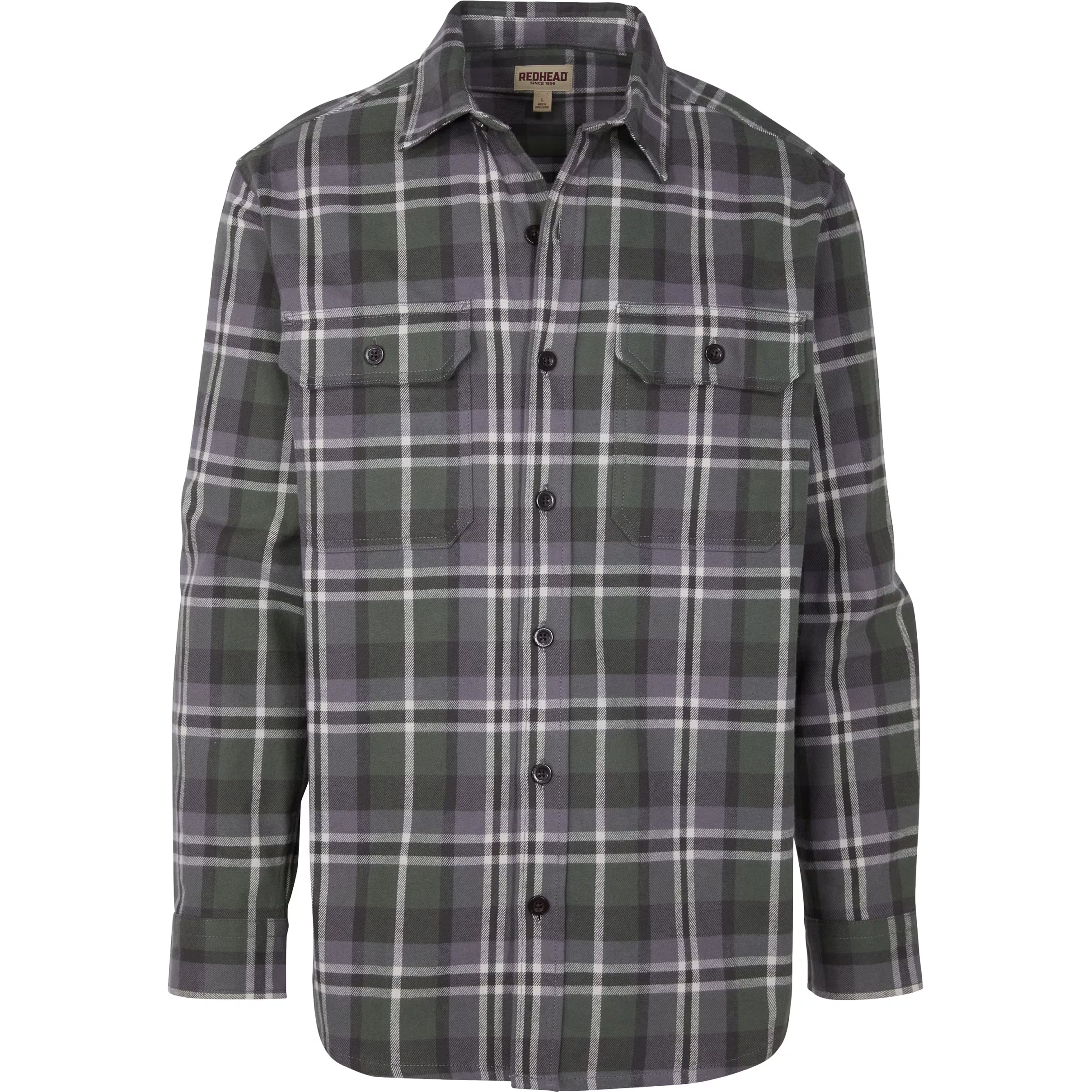 Image of RedHead Brownsboro Brawny Flannel Long-Sleeve Shirt - Thyme