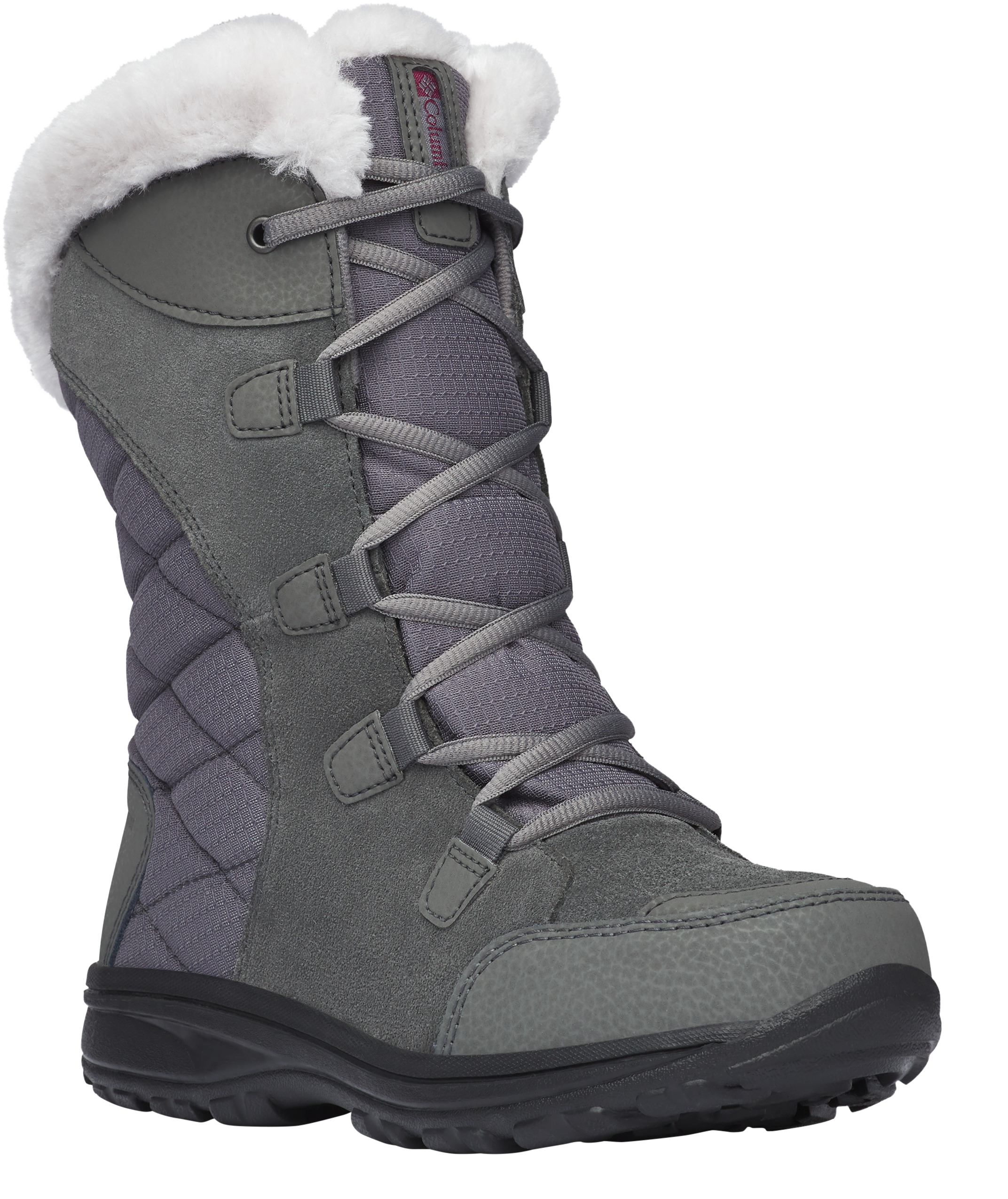 Image of Columbia Ice Maiden II Waterproof Insulated Winter Boots for Ladies - Shale/Dark Raspberry - 6M