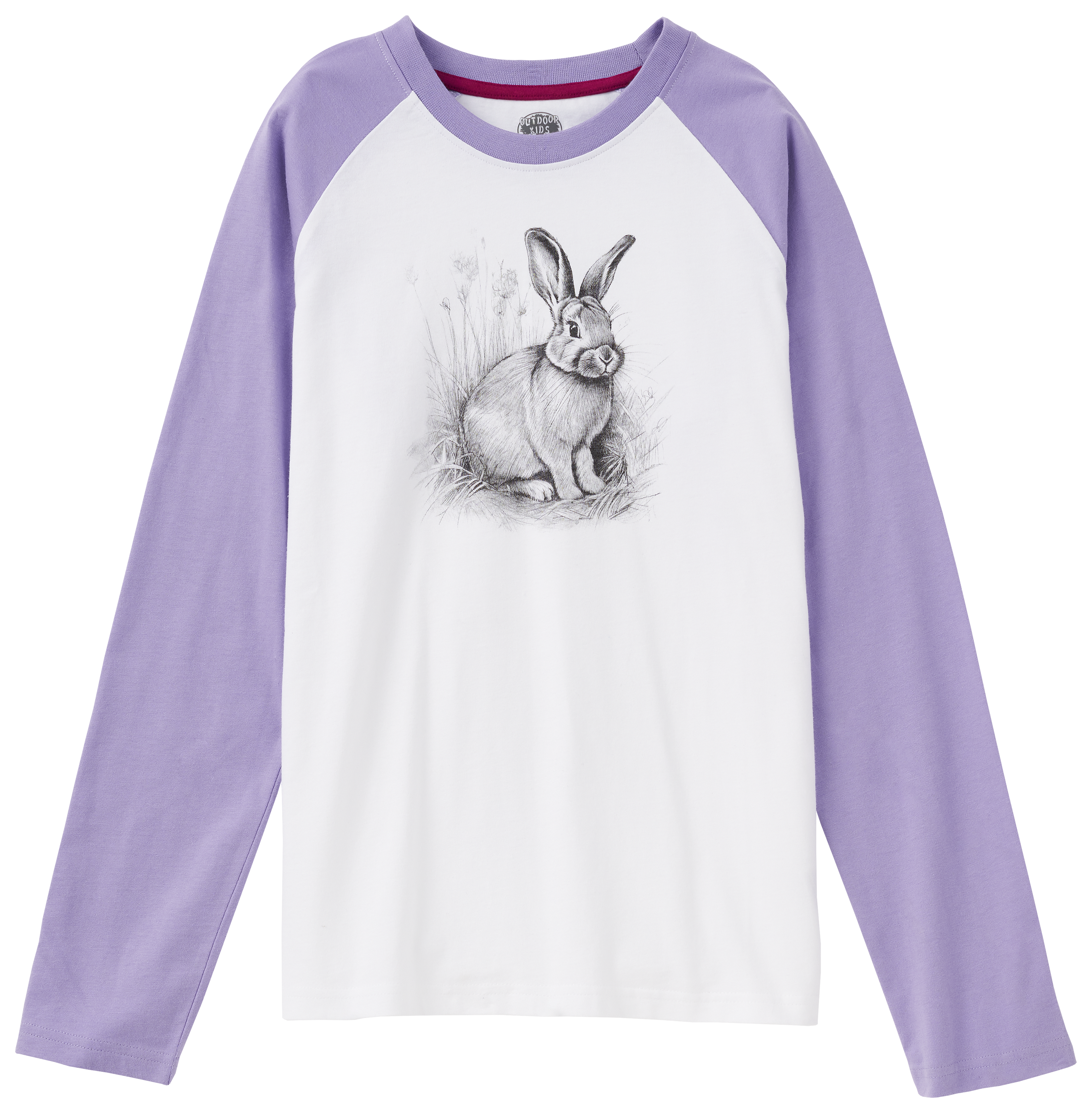 Image of Outdoor Kids Animal Raglan Long-Sleeve T-Shirt for Kids - Violet Tulip - S