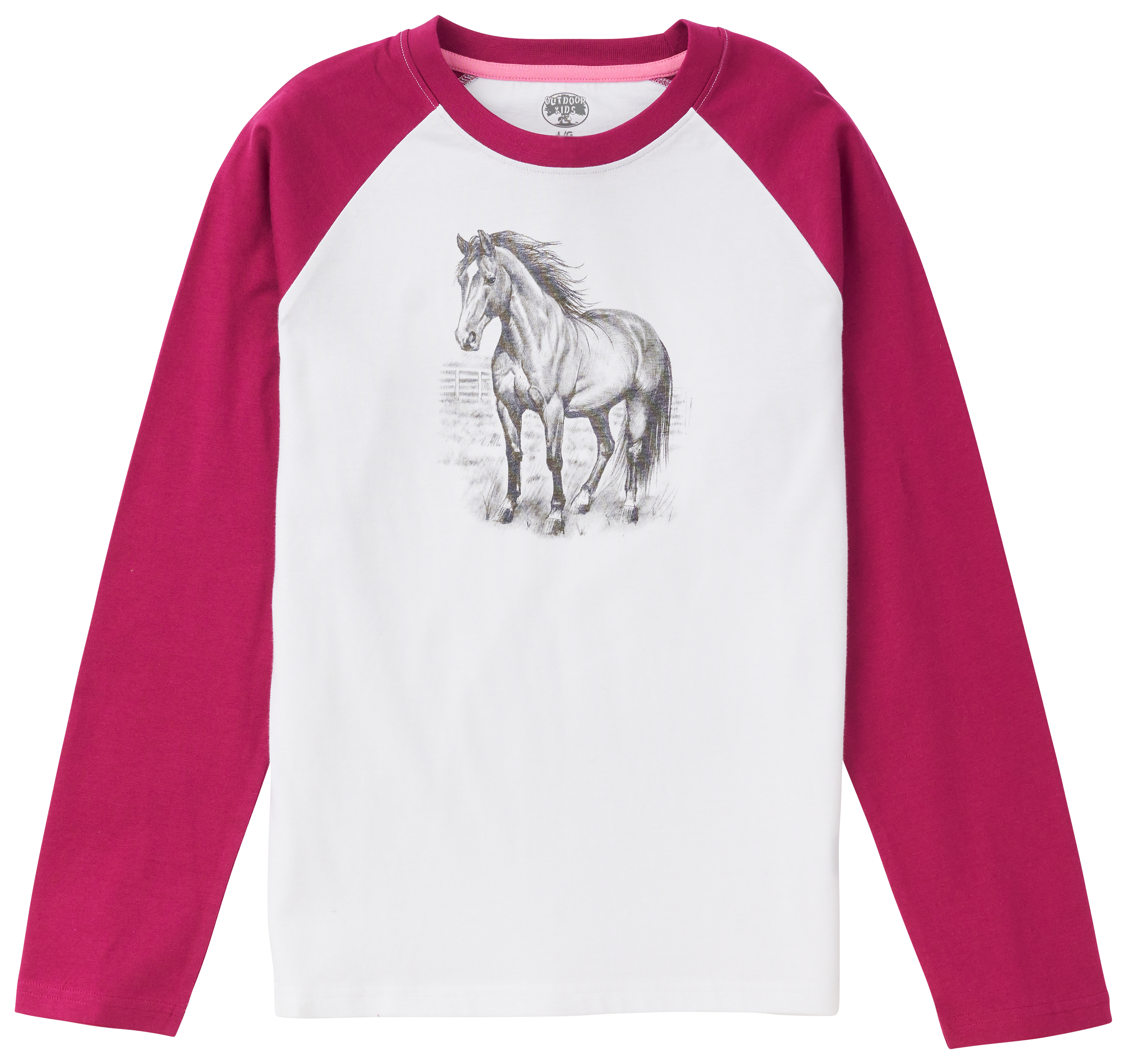 Image of Outdoor Kids Animal Raglan Long-Sleeve T-Shirt for Kids - Raspberry Radiance - XS