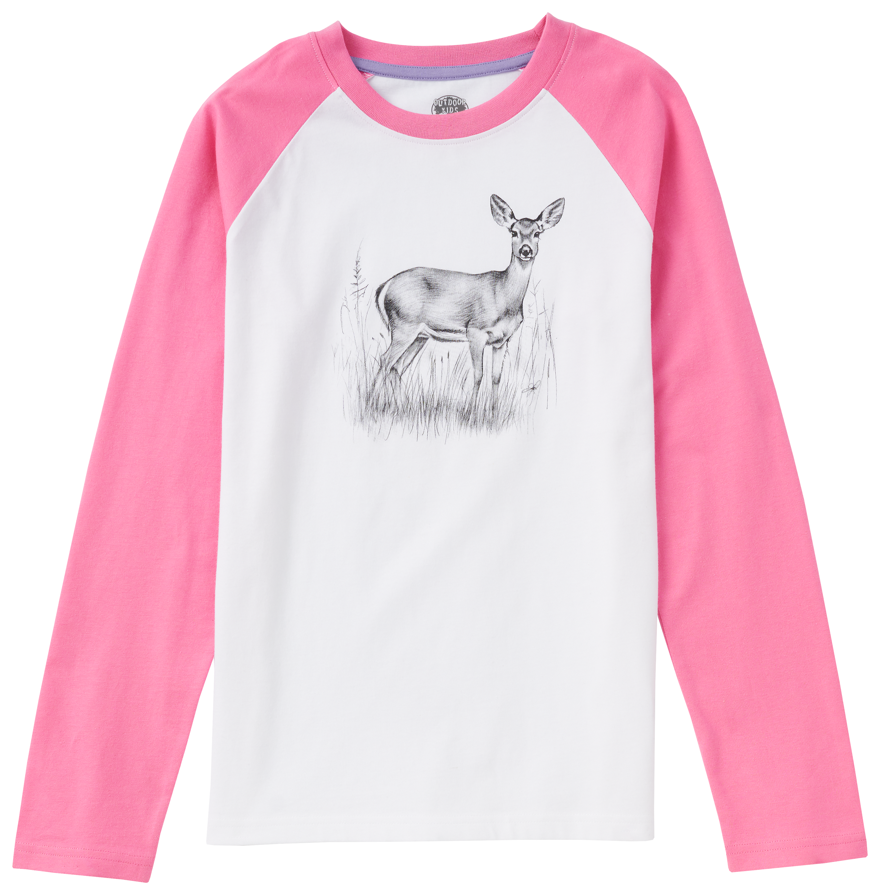 Image of Outdoor Kids Animal Raglan Long-Sleeve T-Shirt for Kids - Aurora Pink - XS